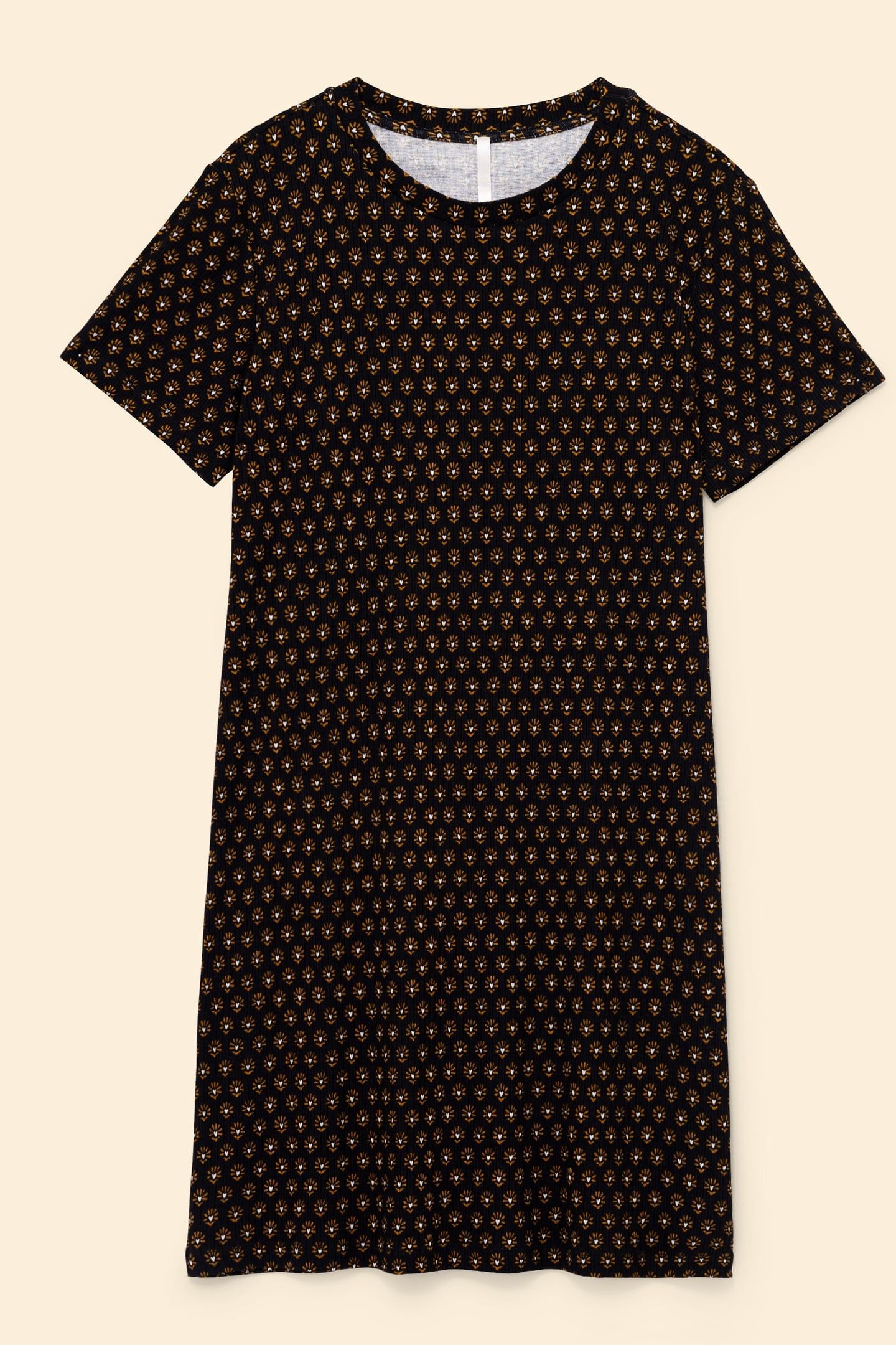 BLACK FLORAL-PRINT DRESS BLACK 5