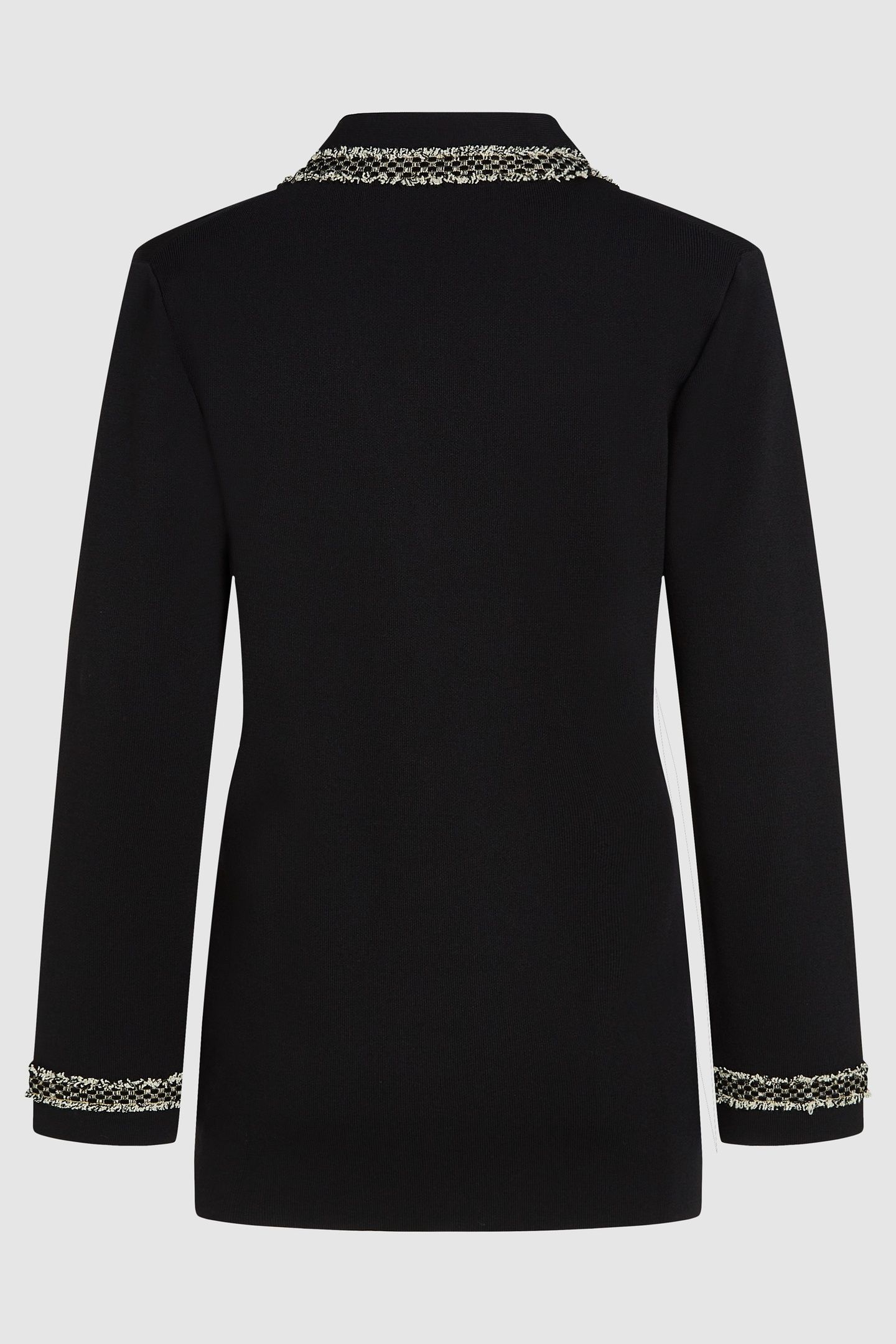 BLACK BOUCLE DETAIL CARDIGAN 5