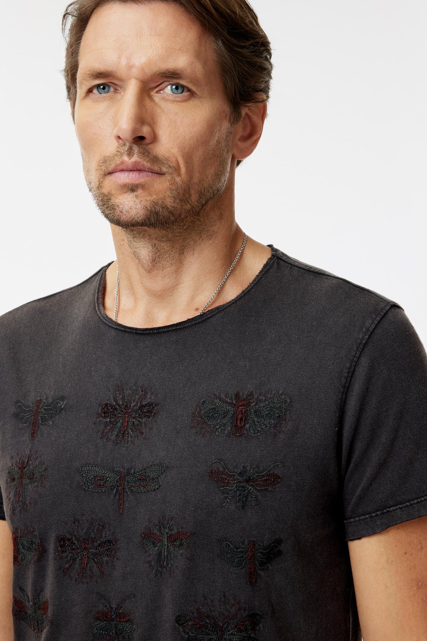 SS RAW EDGE TEE - INSECT EYES CHARCOAL 2