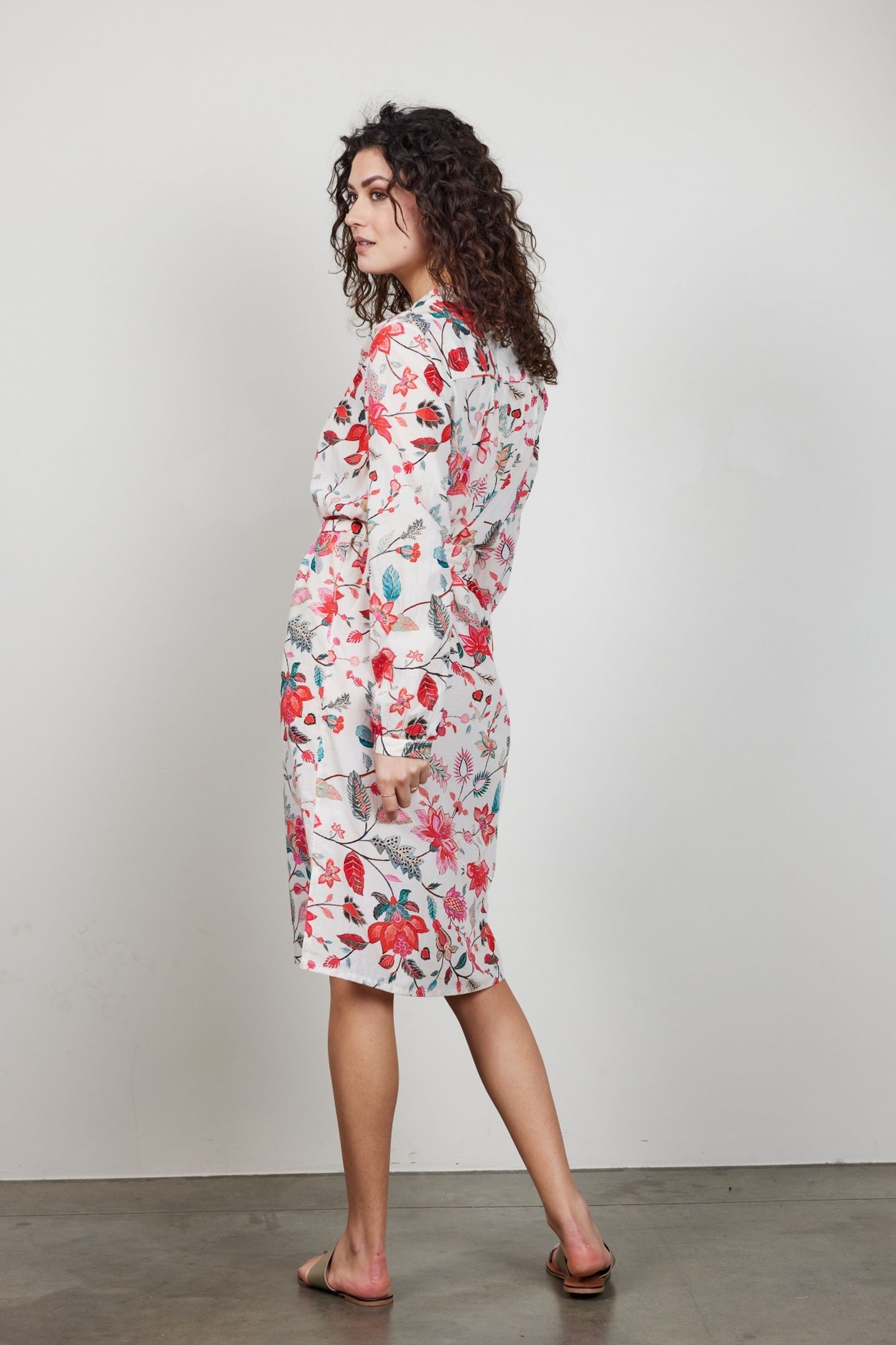 TUNIC PRECIOUS IN OFFWHITE WITH INDIAN FLOWER PRINT 6