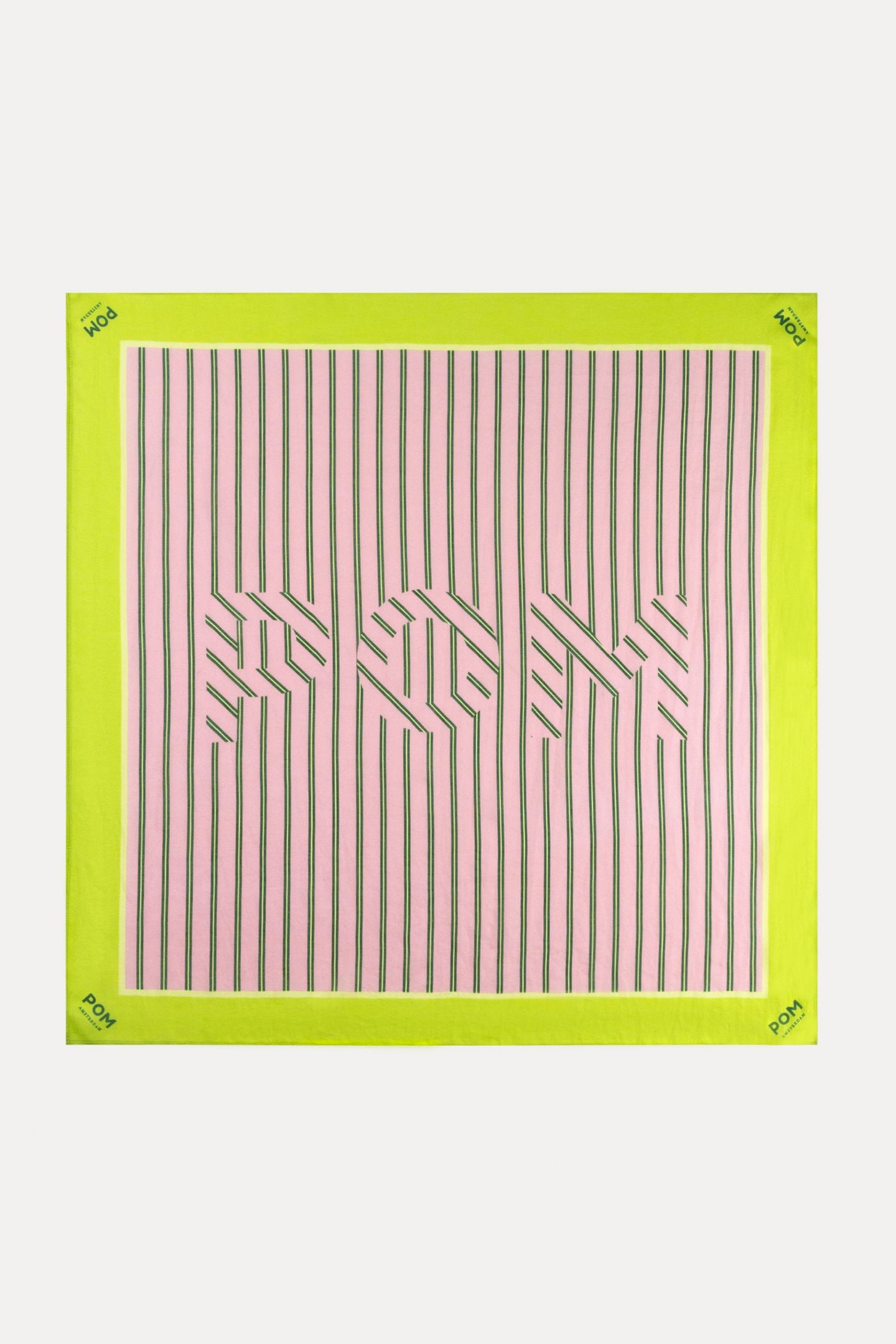 SHAWL - POM STRIPES ROSE PINK 2