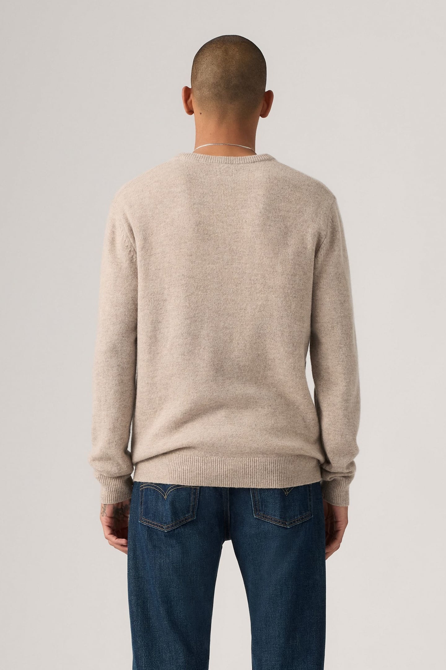 V NECK HM SWEATER FUNGI HEATHER 4