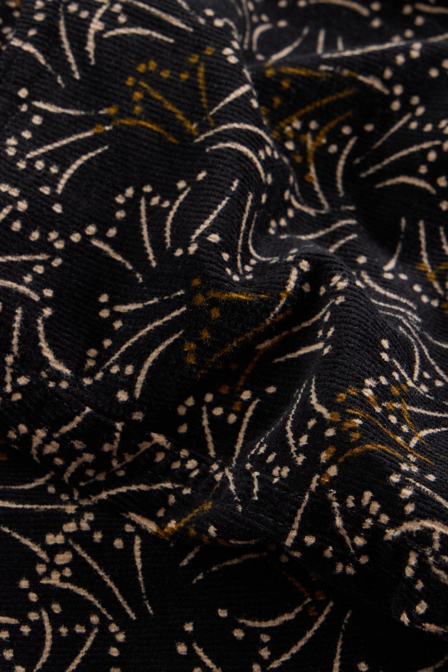 QUINN CORD MIDI SKIRT BLACK PRINT 3