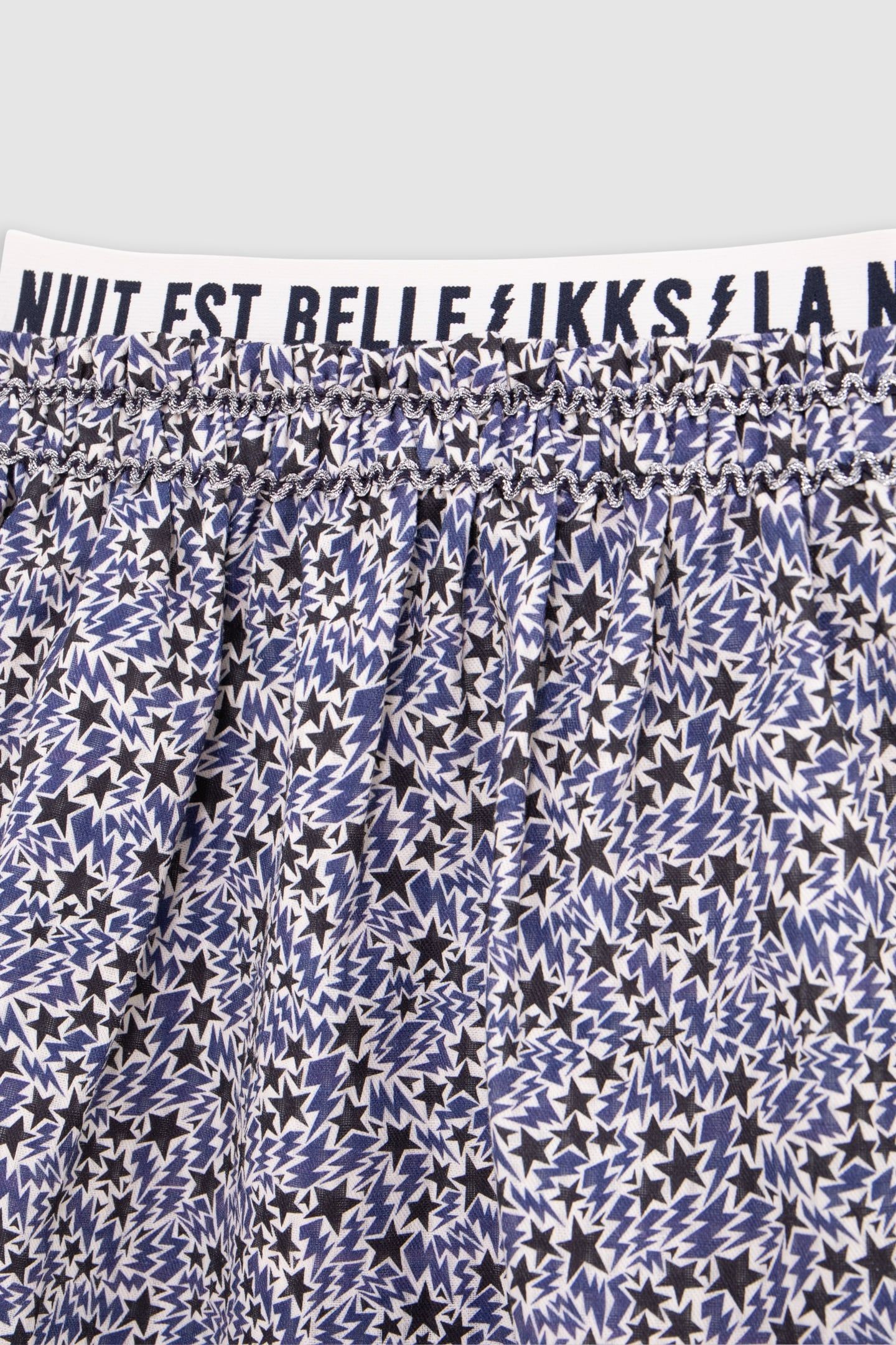 GIRL’S ECRU ORGANIC COTTON LIGHTNING-STARS PRINT SKIRT 3