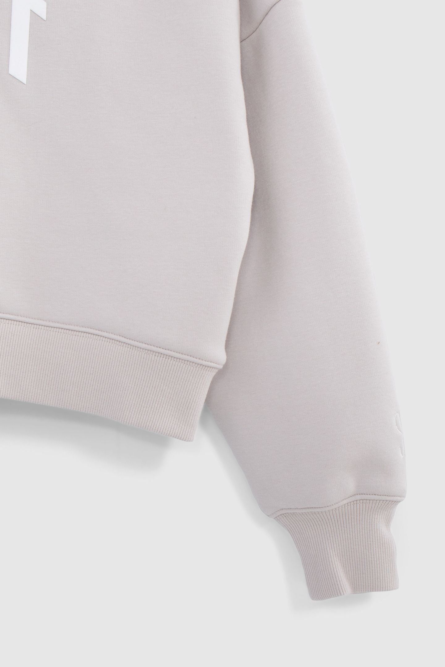 GIRL'S BEIGE CROPPED FLOCKED MESSAGE SWEATER 4