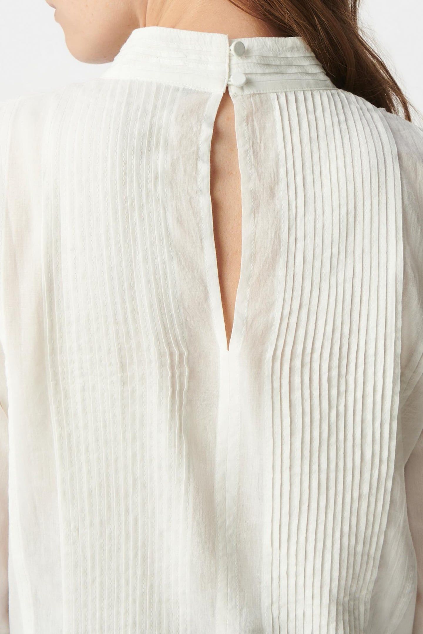 OFF-WHITE ORGANIC COTTON BLOUSE DECORATED WITH PASSEMENTERIE 7