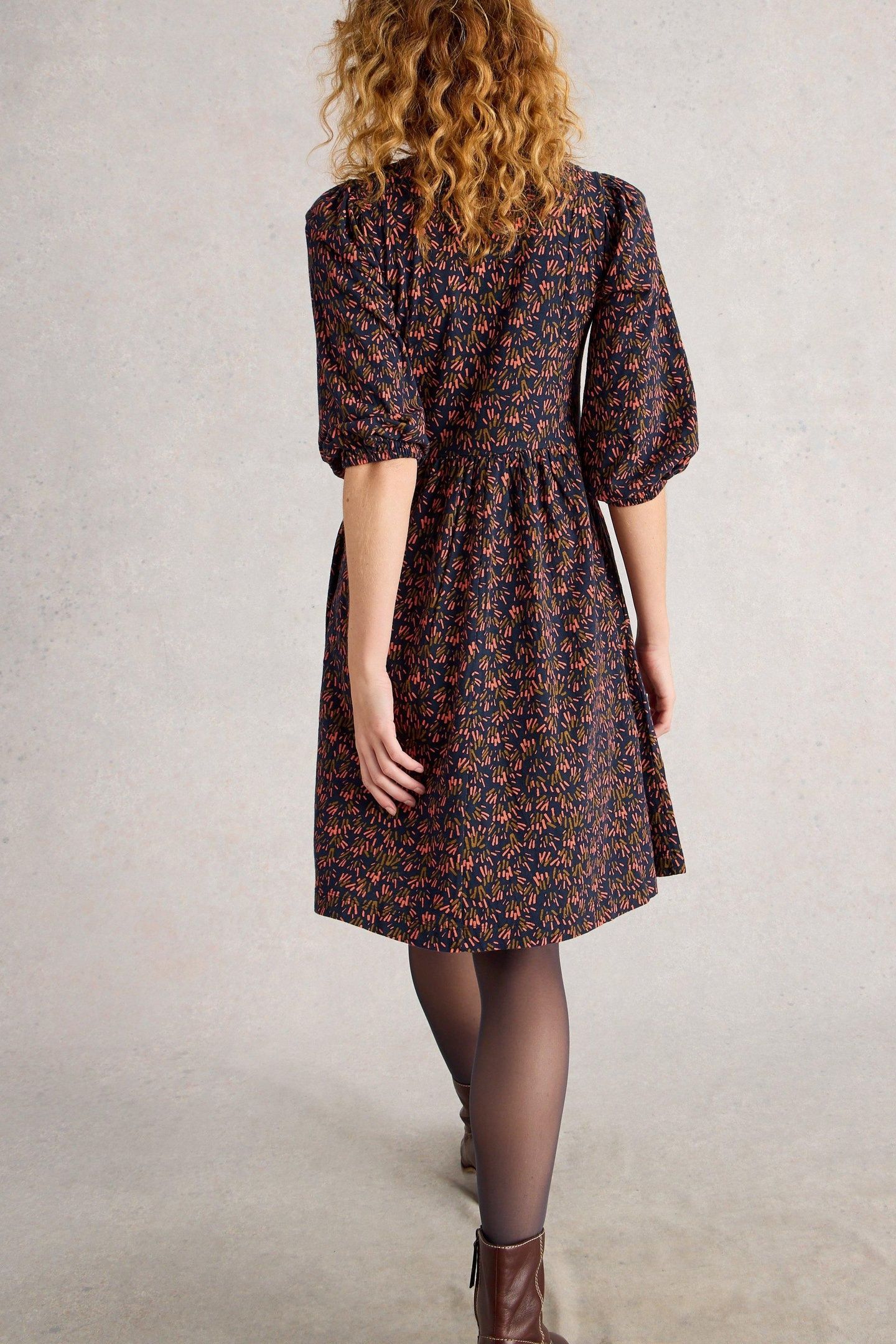 MAEVA JERSEY DRESS NAVY MULTI 3