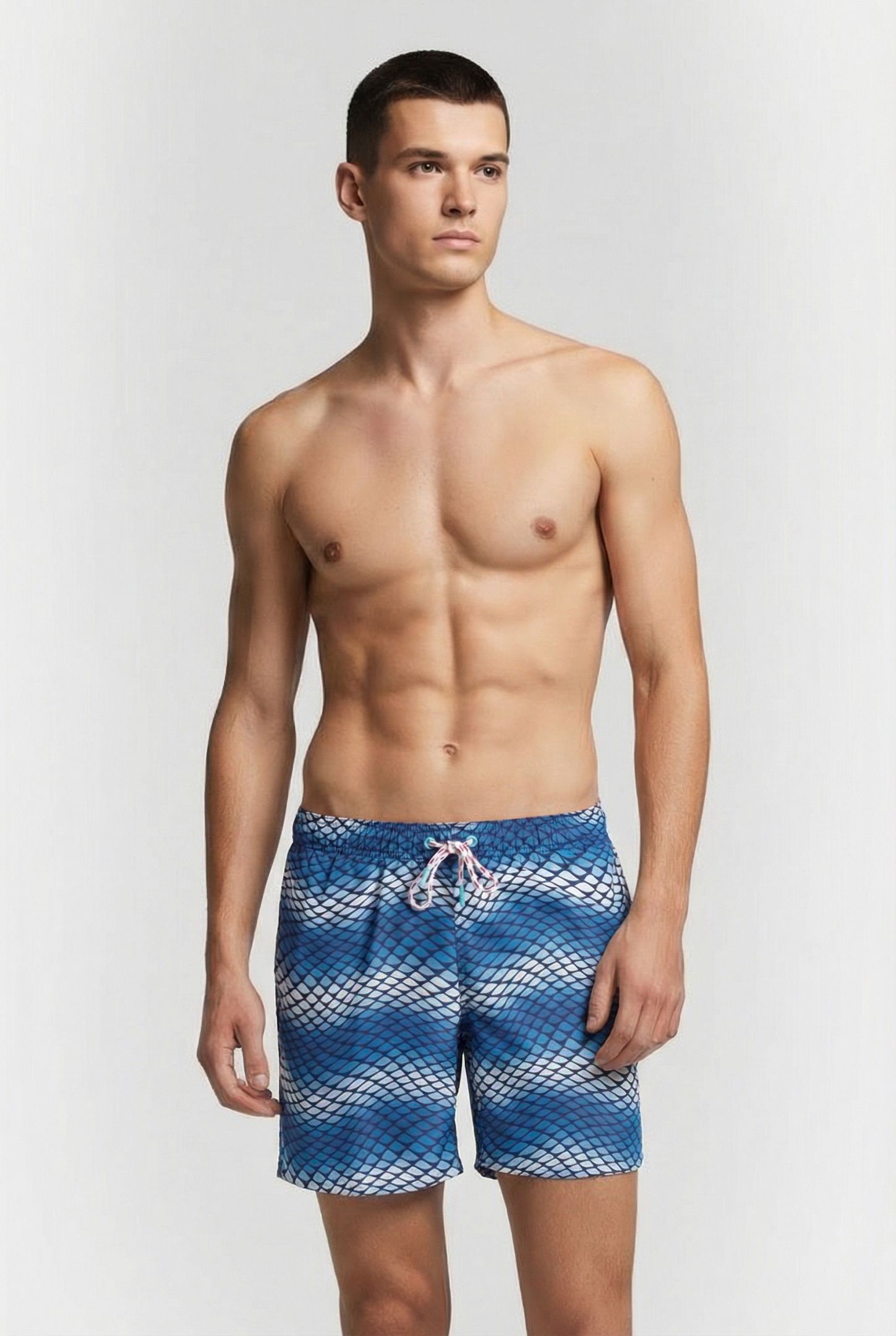 MEN'S ARENA WATER PRINTS BEACH BOXER AO BLUE LAKE-MULTI 1