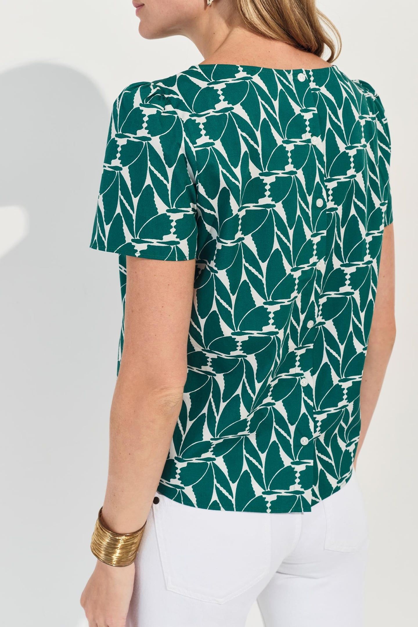 COPAL - ARTY GREEN FOLIAGE PRINT TOP 4