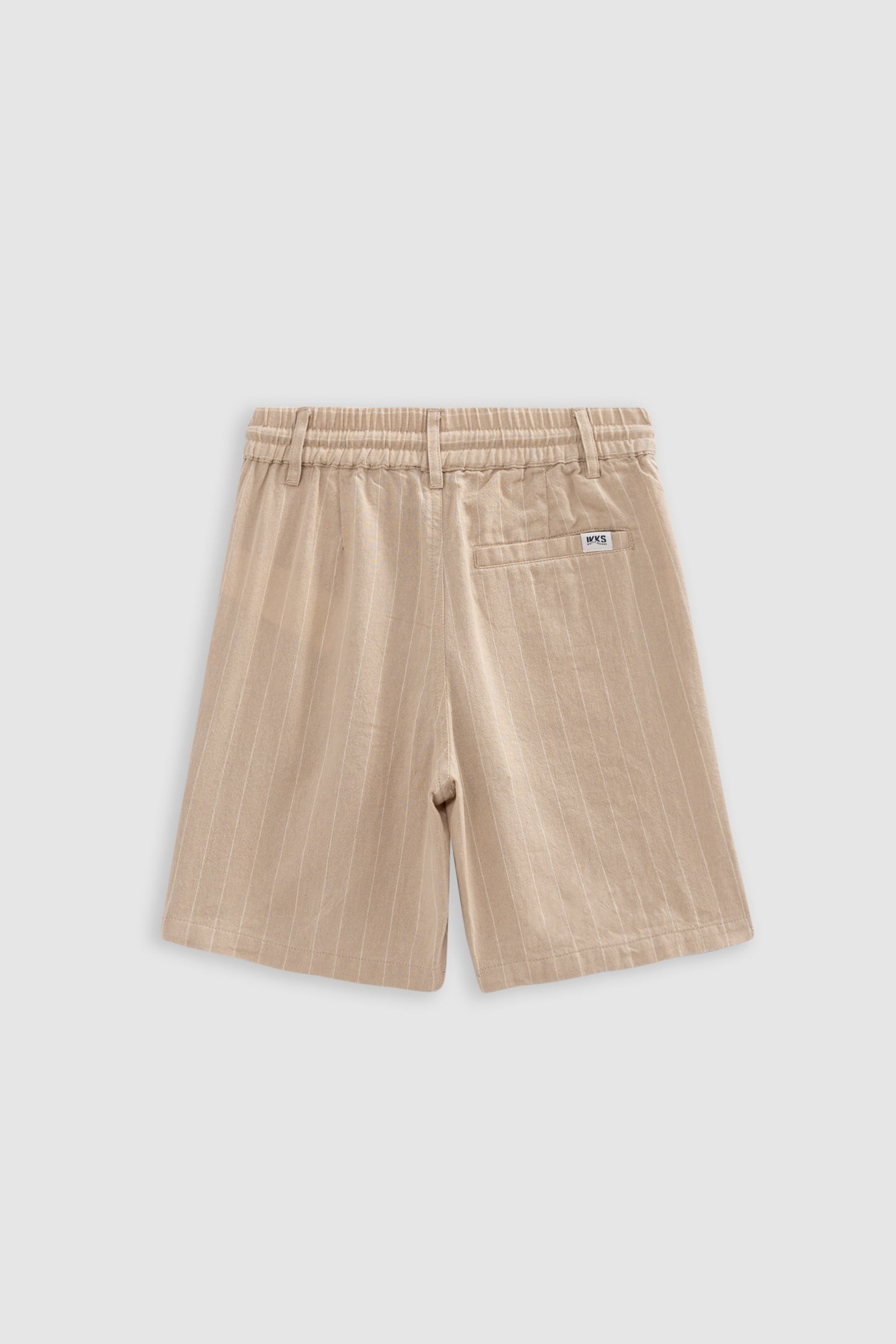 BEIGE ORGANIC COTTON BERMUDA SHORTS WITH STRIPES 2