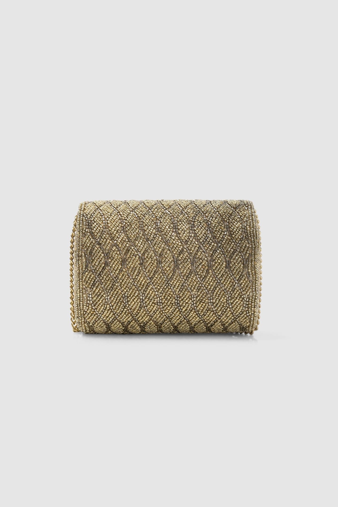 PEARL-EMBROIDERED GOLD HANDBAG 3