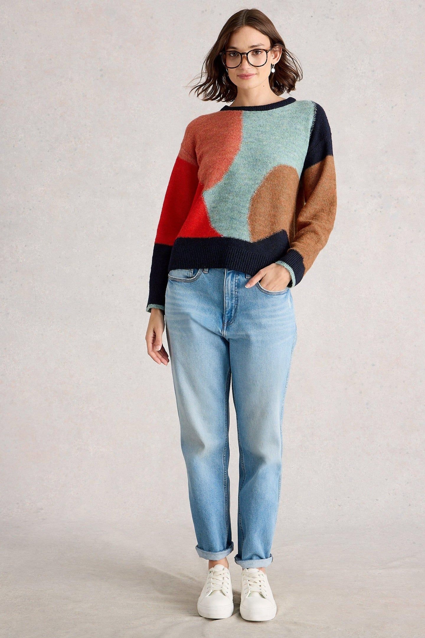 FREYA ABSTRACT JUMPER NAVY MULTI 1