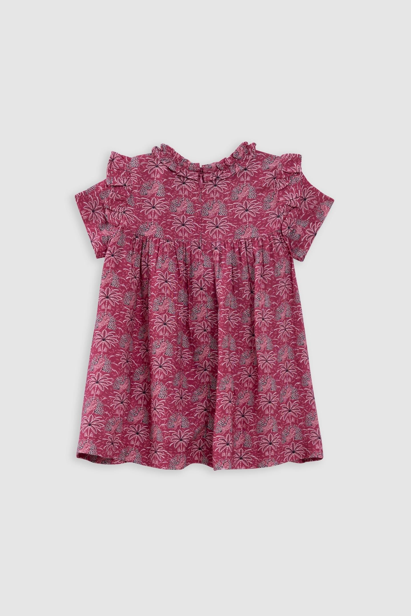 PINK PALM-TREE PRINT DRESS 2