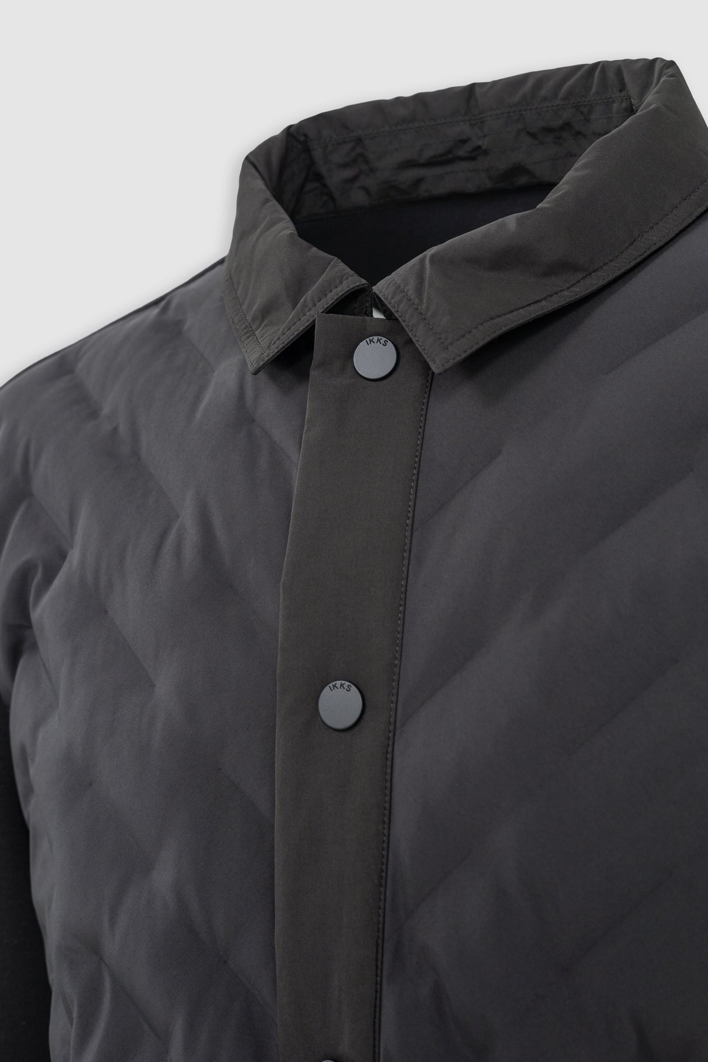 BLACK NYLON TWO-FABRIC LIGHT PADDED JACKET 7