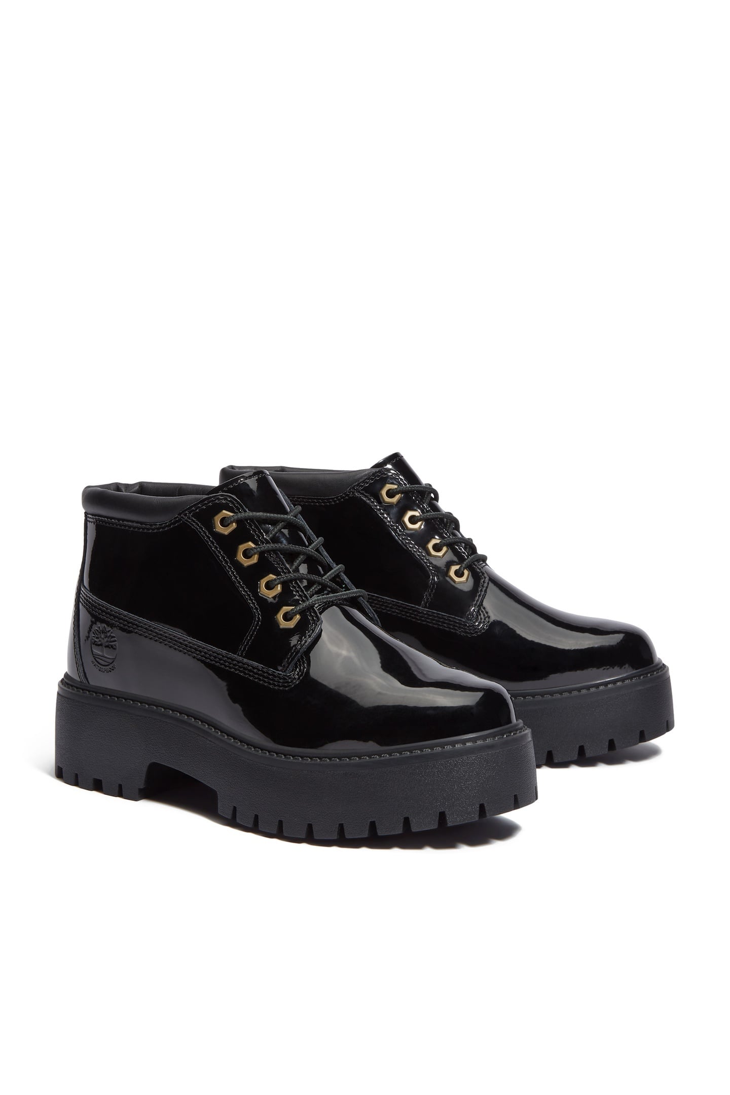 STONE STREET MID LACE UP WATERPROOF BOOT BLACK PATENT LEATHE 2