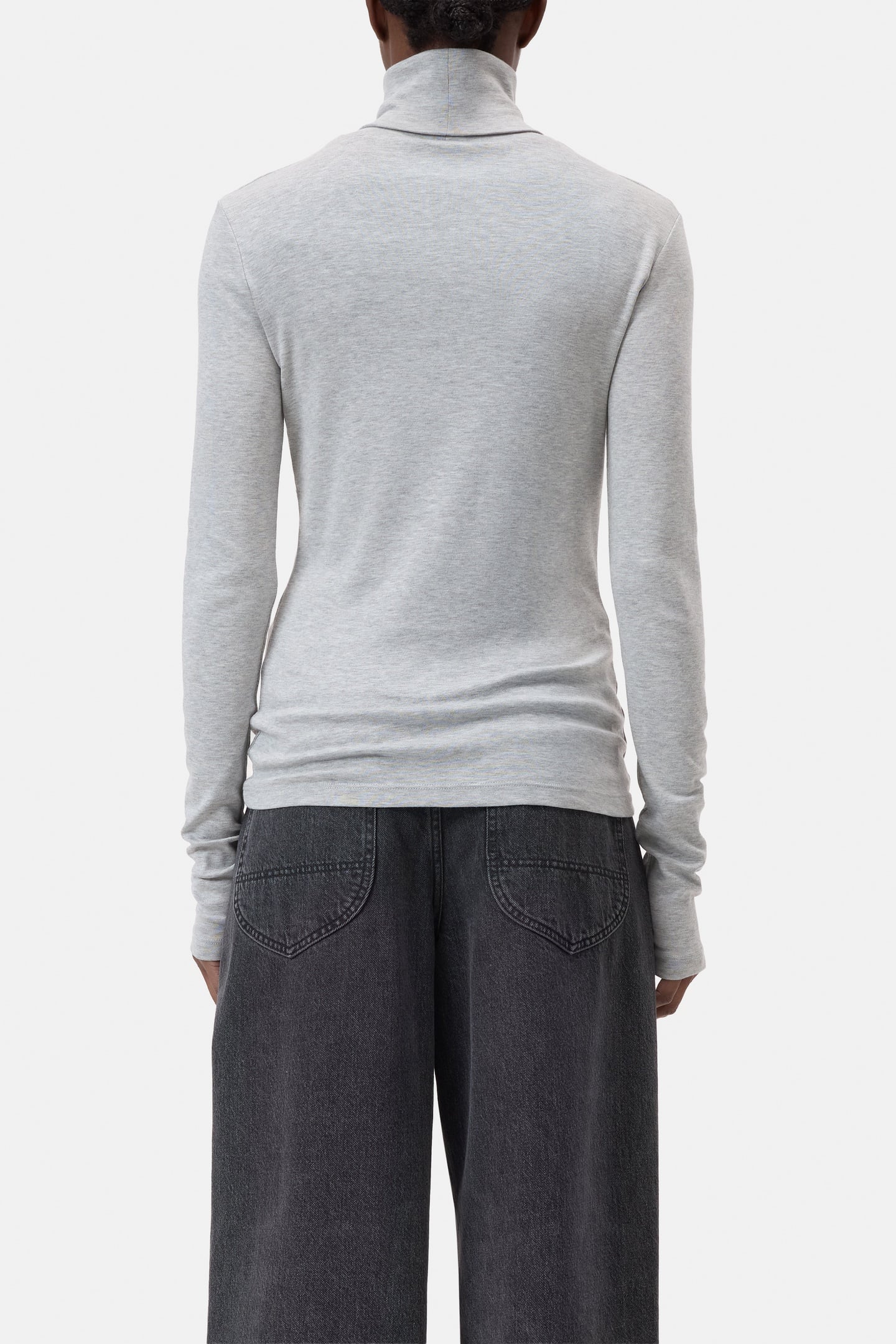 ROLLNECK LONG SLEEVE T-SHIRTS LIGHT GREY MELANGE 3