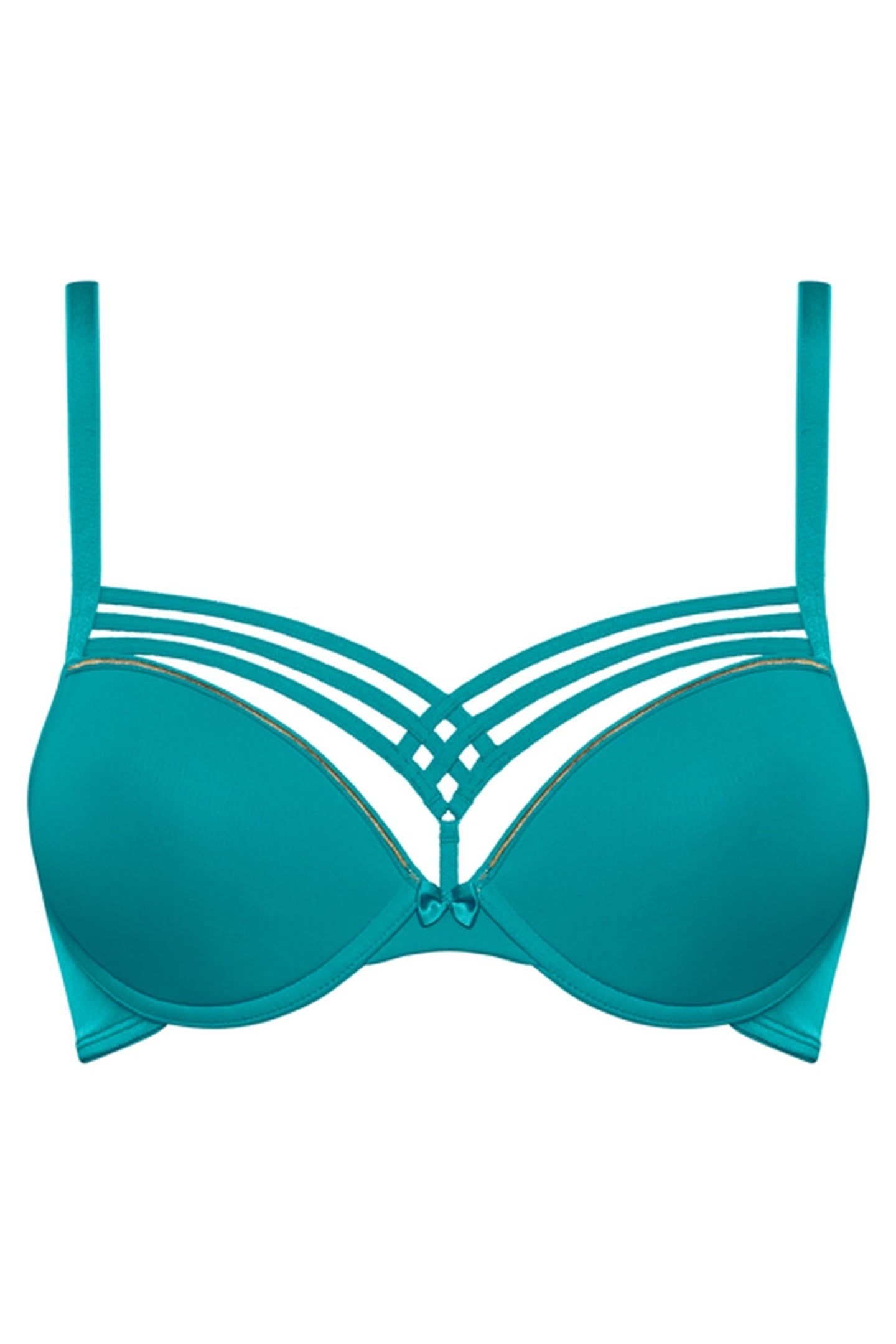 DAME DE PARIS LAKE BLUE AND GOLD PUSH UP BRA 4