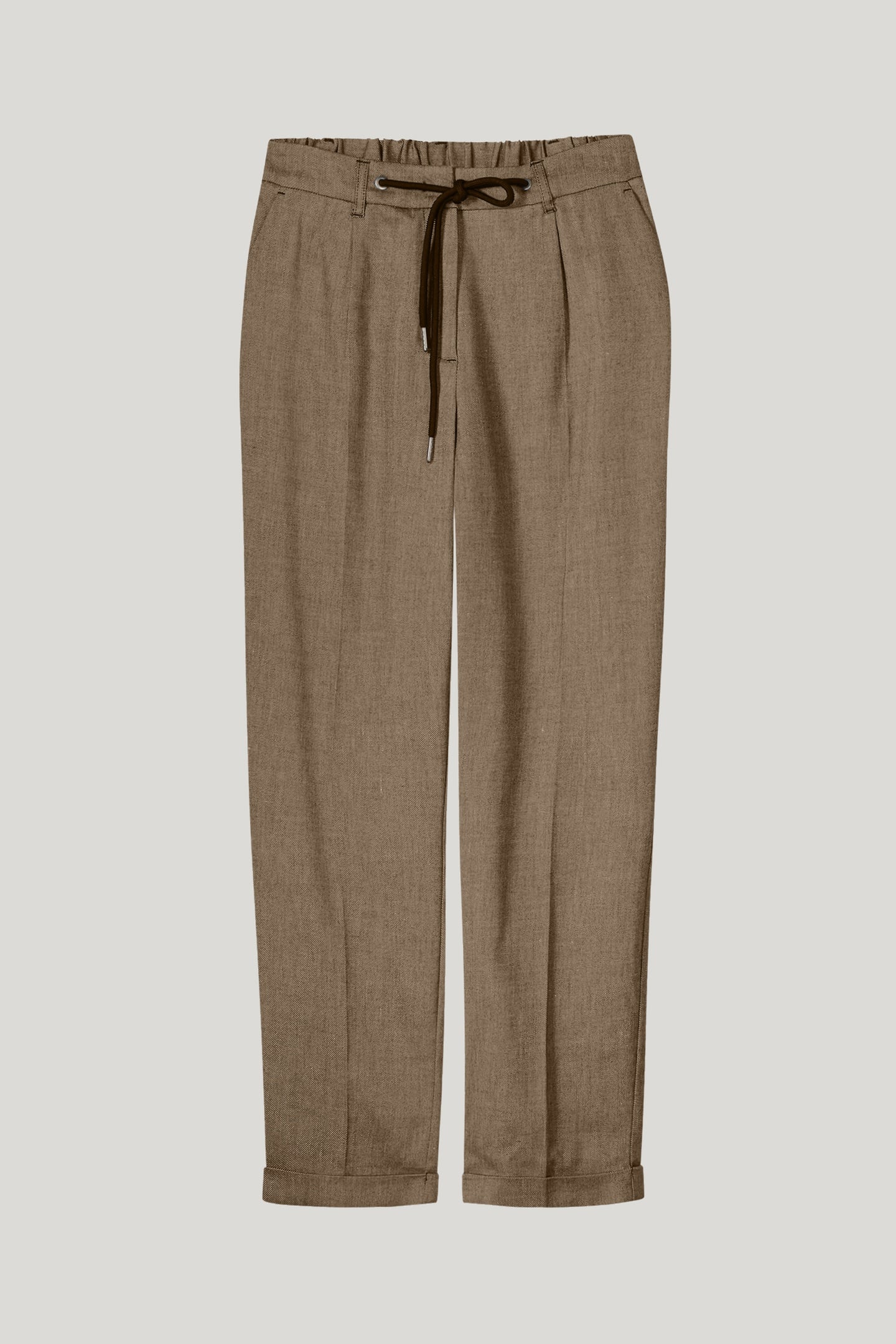 TROUSERS LINEN BLEND TWILL KHAKI 3