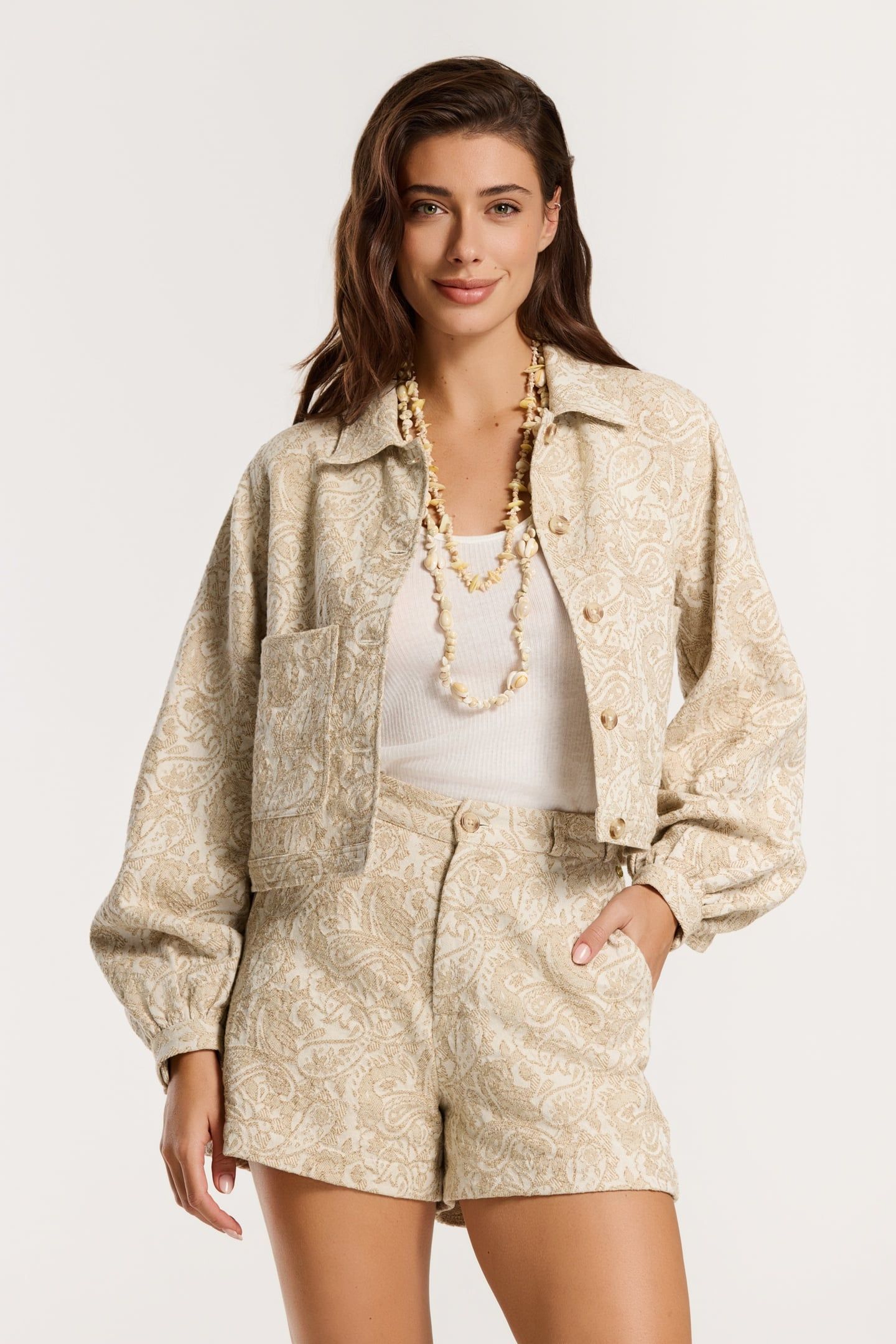 MAE SHORTS PAISLEY JACQUARD WHITE PAISLEY JACQUARD 6