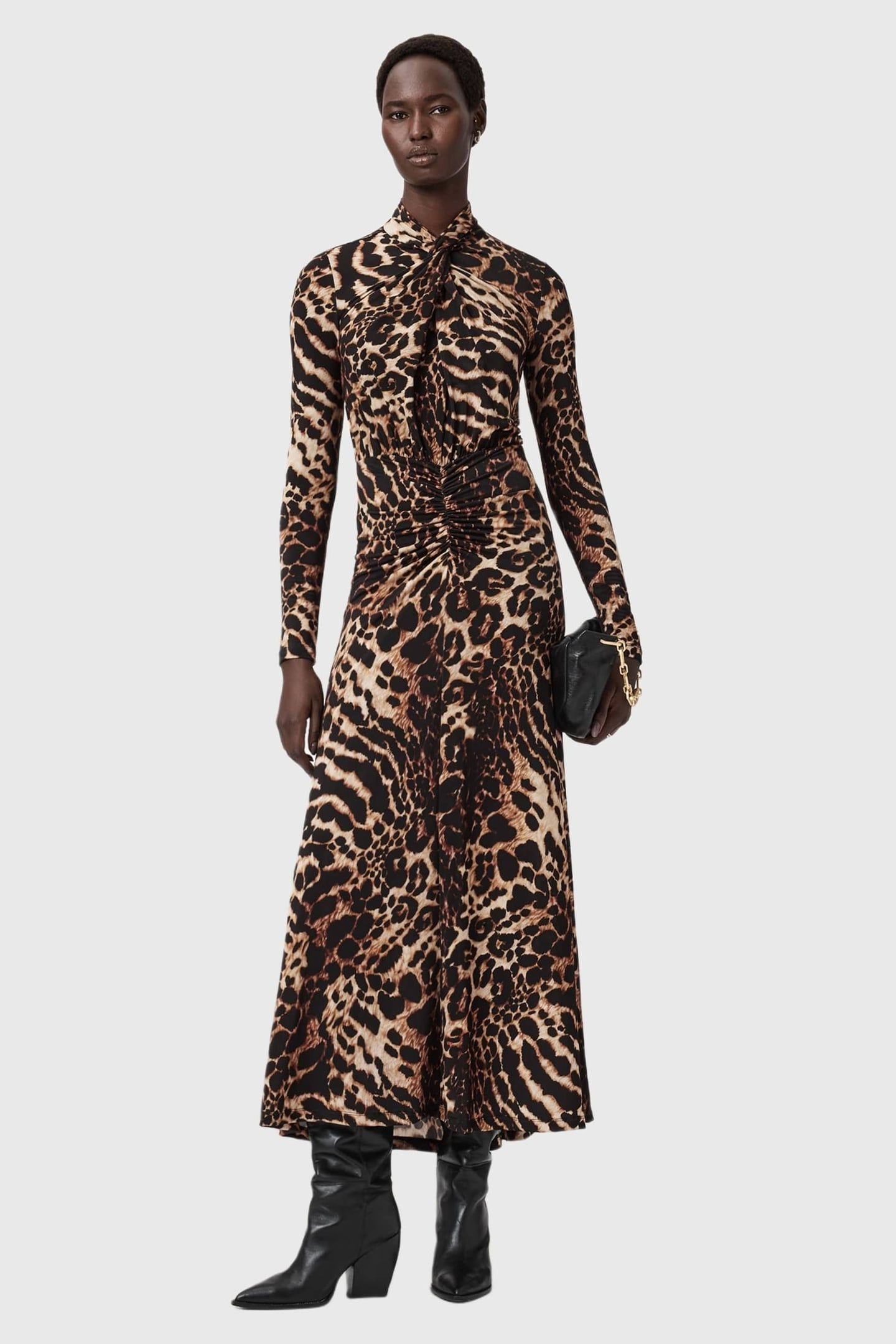MINA DRESS PARDUS HONEY BROWN 3