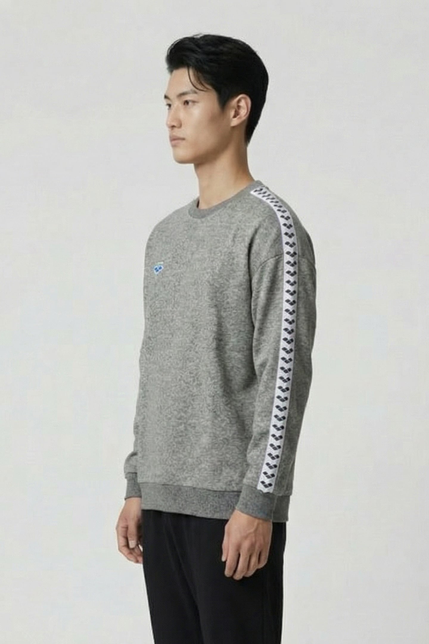 UNISEX SWEAT TEAM OVERSIZE DARK GREY MELANGE WHITE BL 5