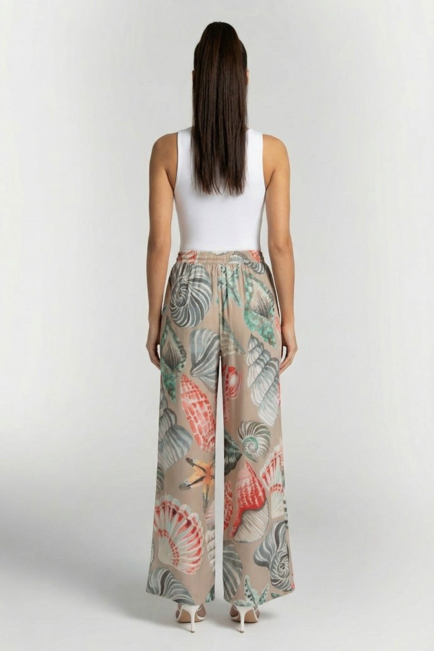 PANTS BREEZER IN FEATHER GREY WITH OCEAN TREASURES XL PRINT 2
