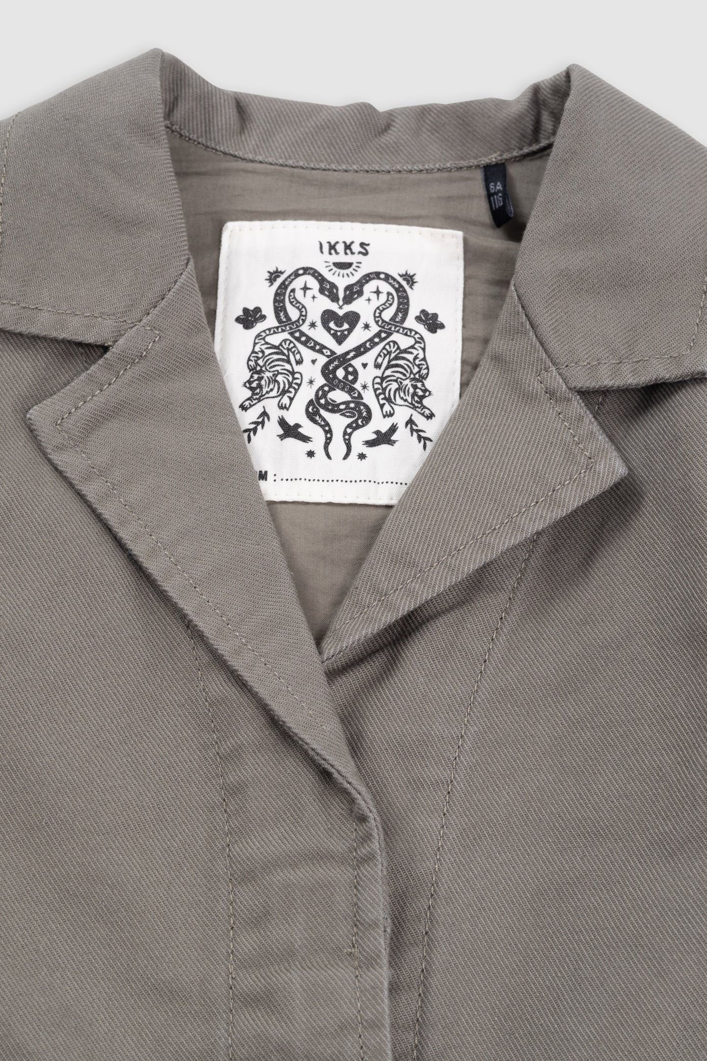 KHAKI MAXI EMBROIDERED BACK SAFARI JACKET 3
