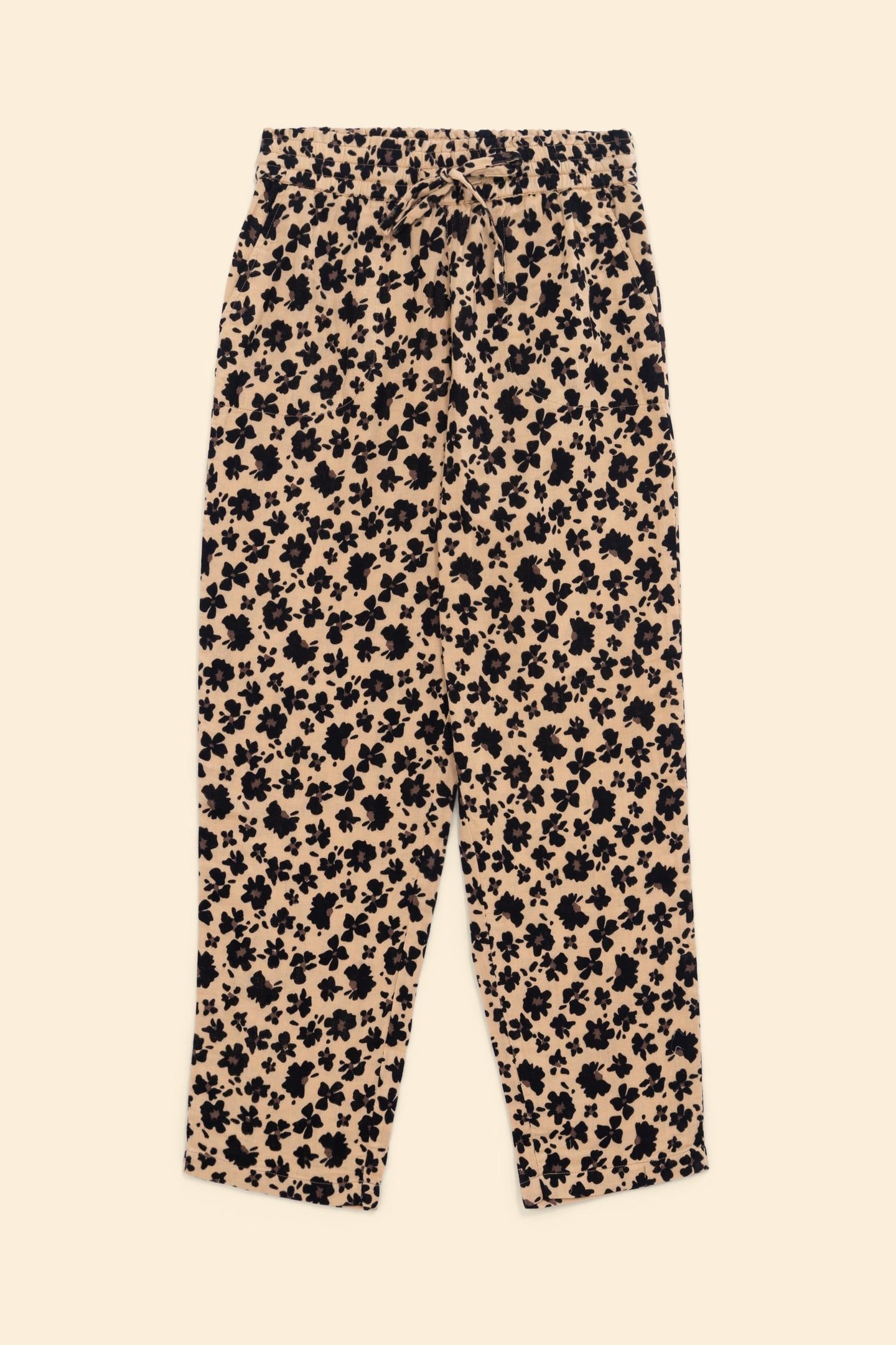 FLORAL LEO PRINT BEIGE PANTS ECRU 8