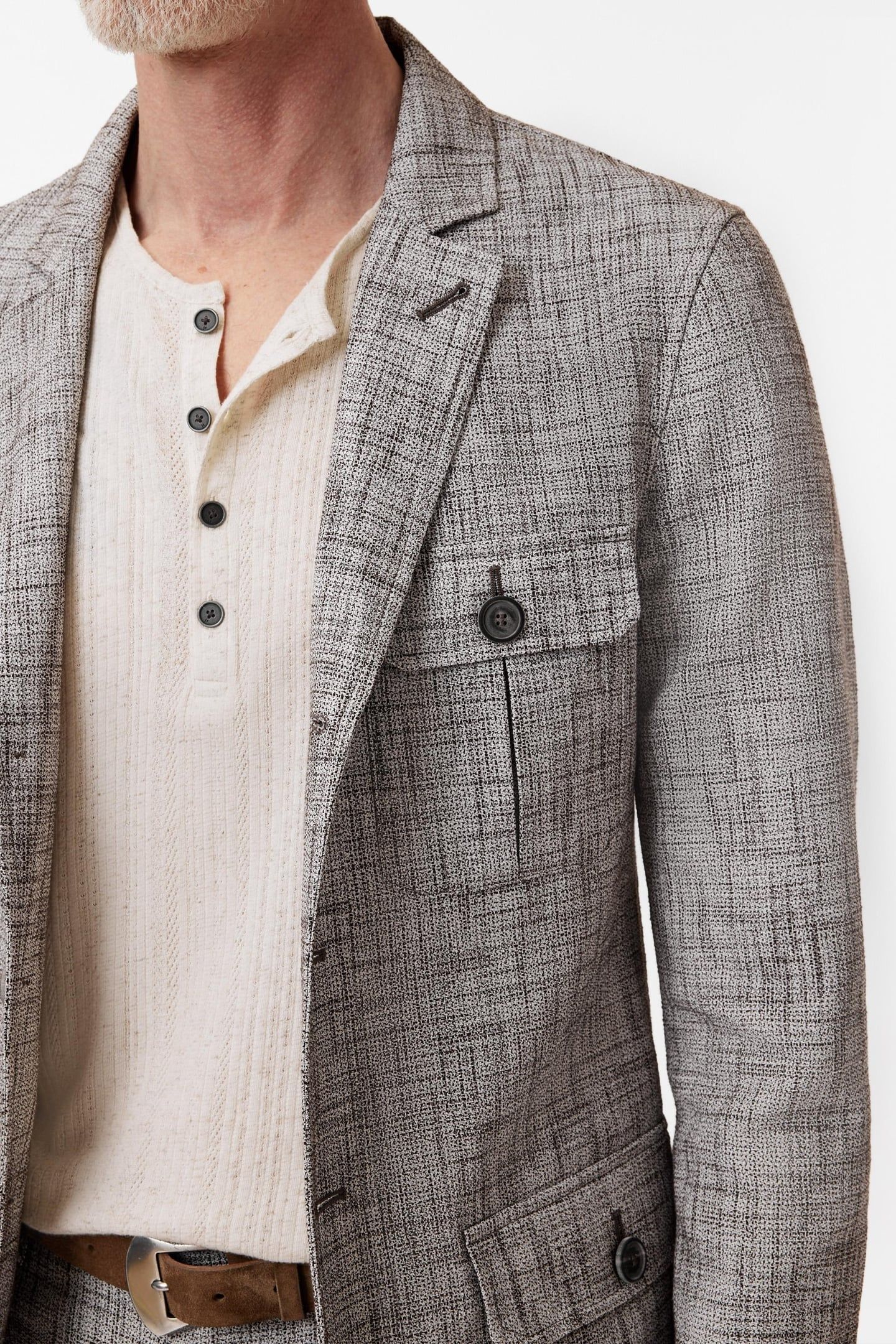 NOTCH LAPEL JACKET WITH FRONT PANEL AND HAZELNUT 3