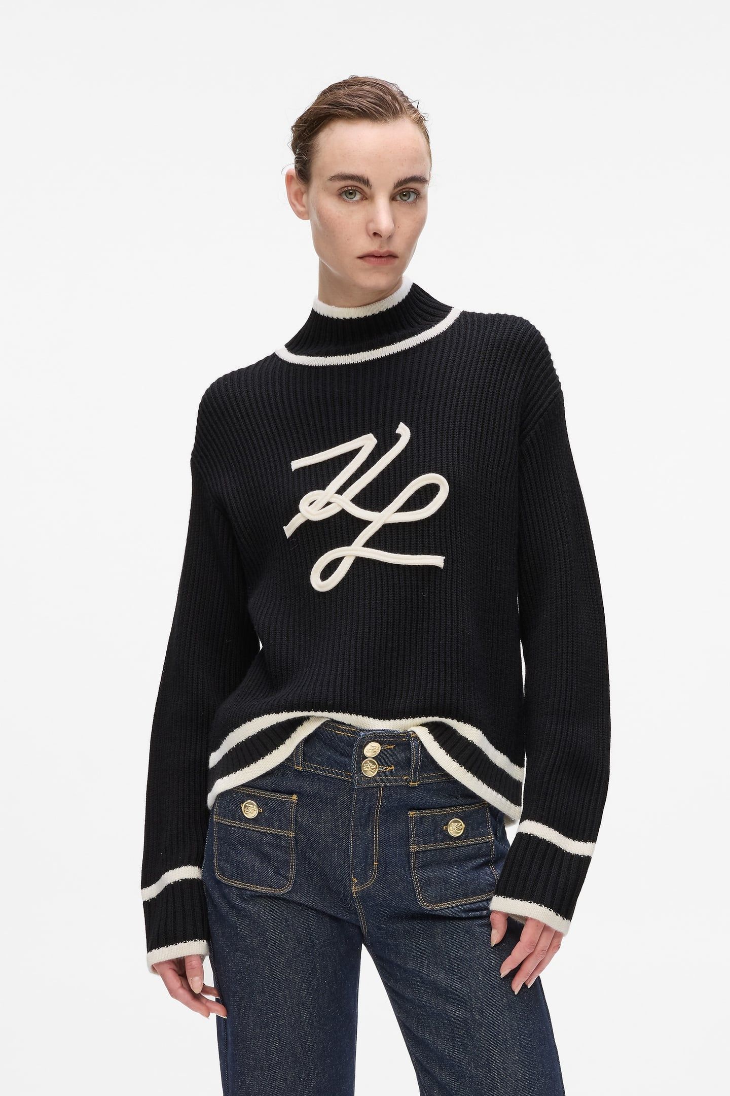 BLACK SOUTACHE AUTOGRAPH KNIT 1