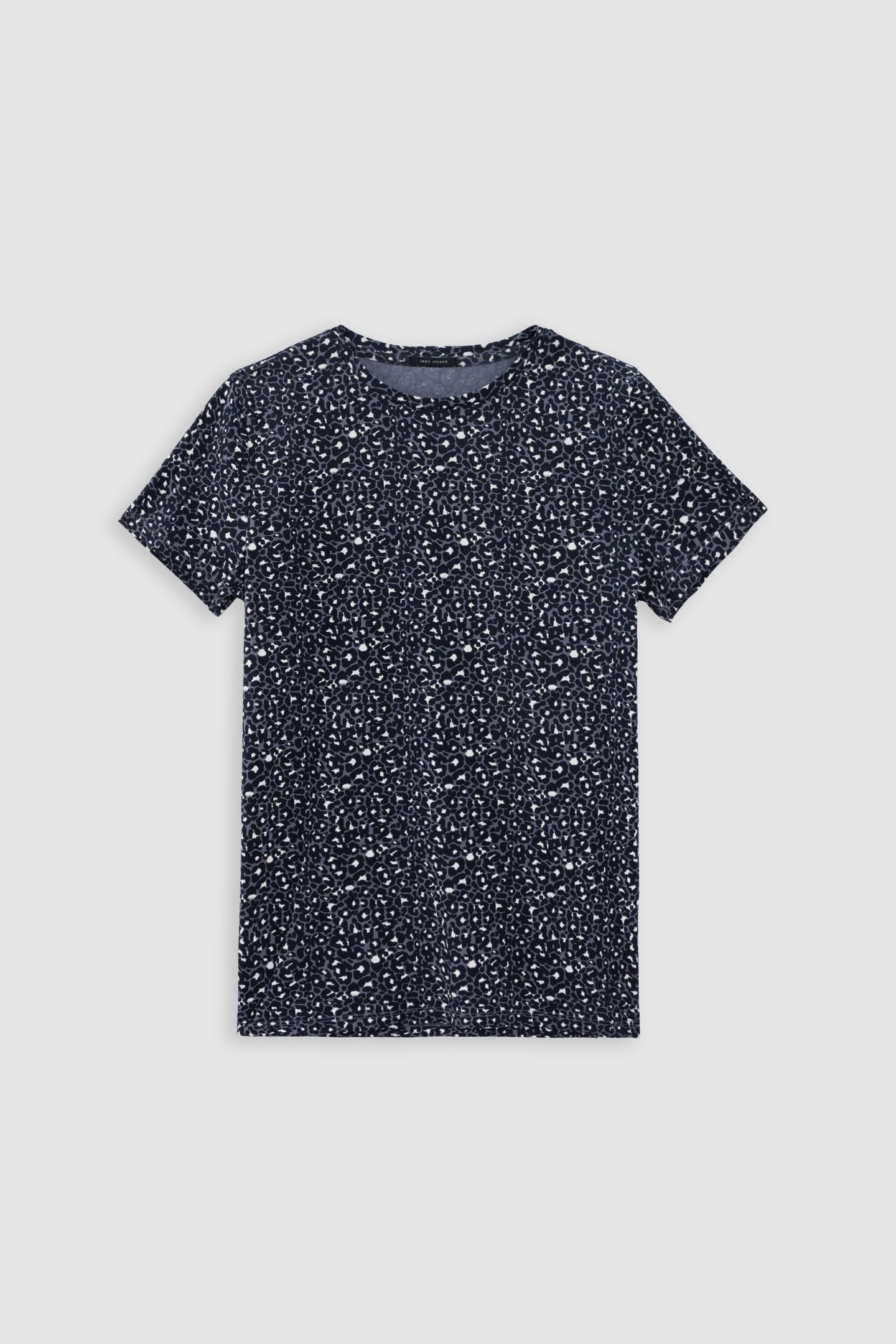 GREY CREW NECK T-SHIRT WITH LEOPARD PRINT 4