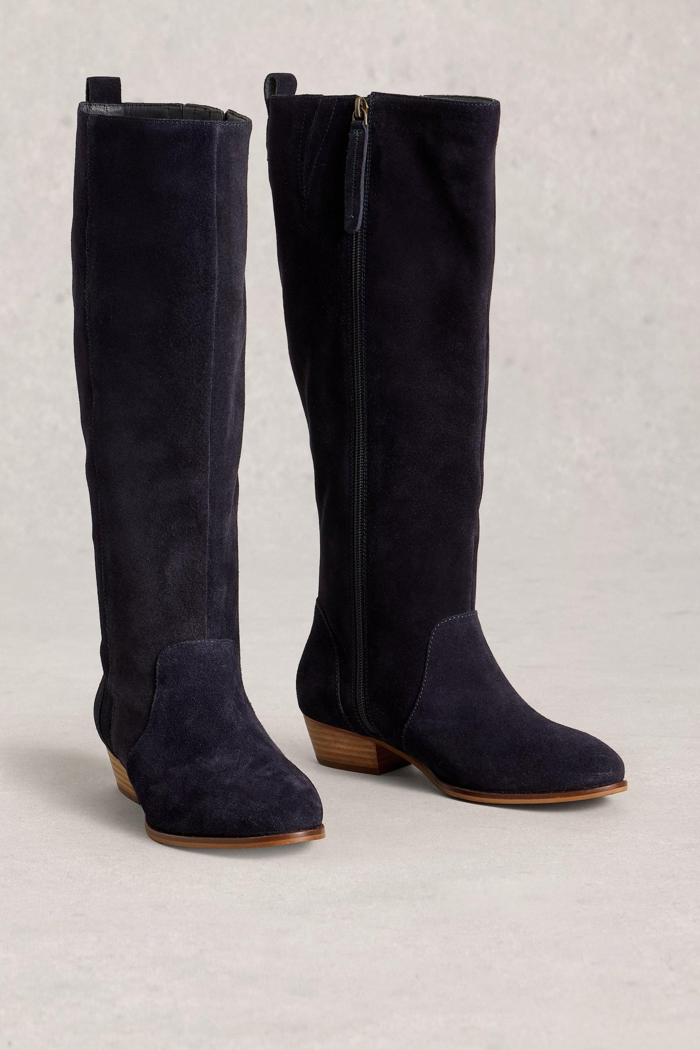 WIDE FIT SUEDE KNEE HIGH BOOT DARK NAVY 1