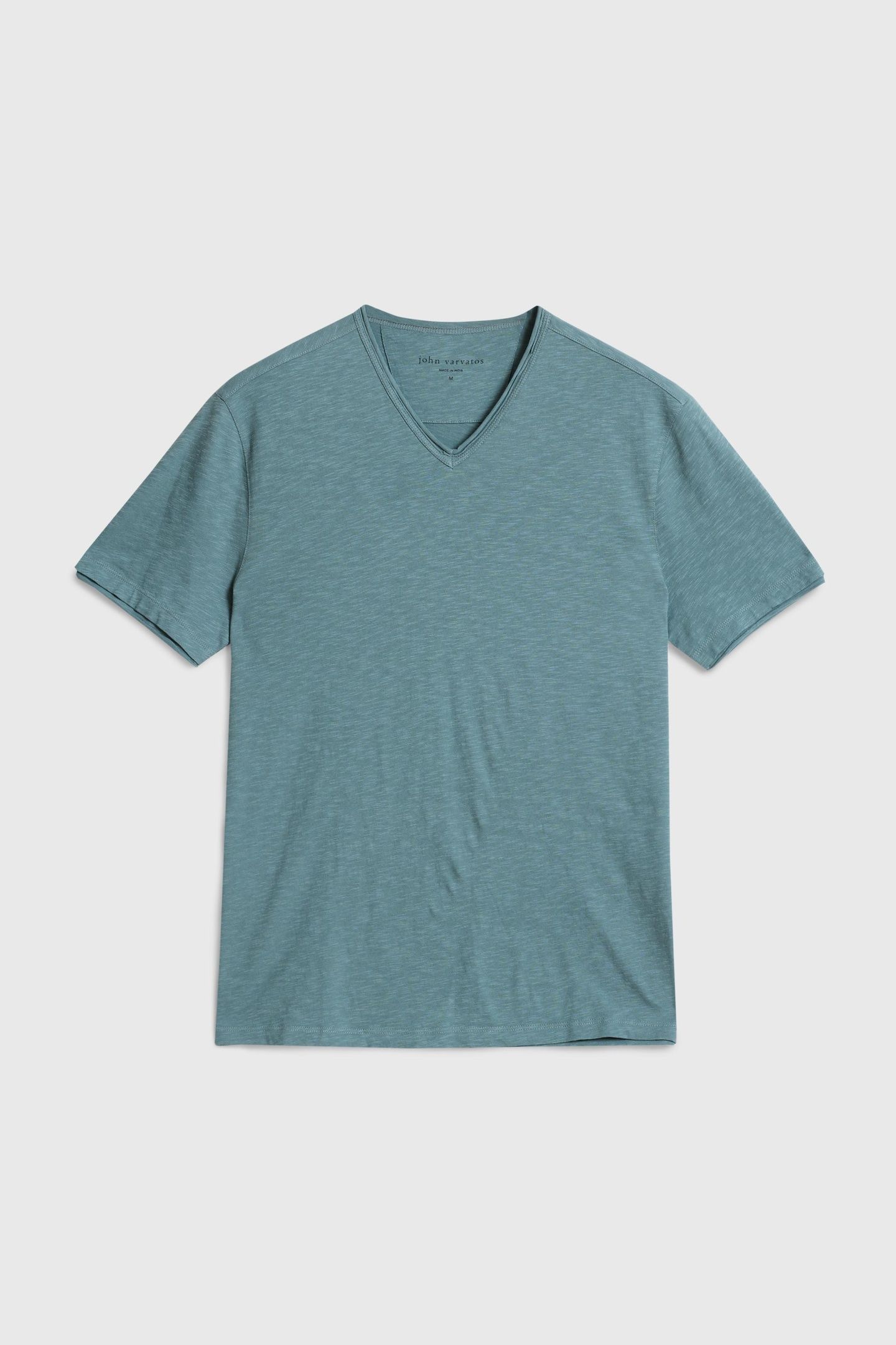 MILES SLUB V-NECK WITH CUT RAW EDGE FOG 2