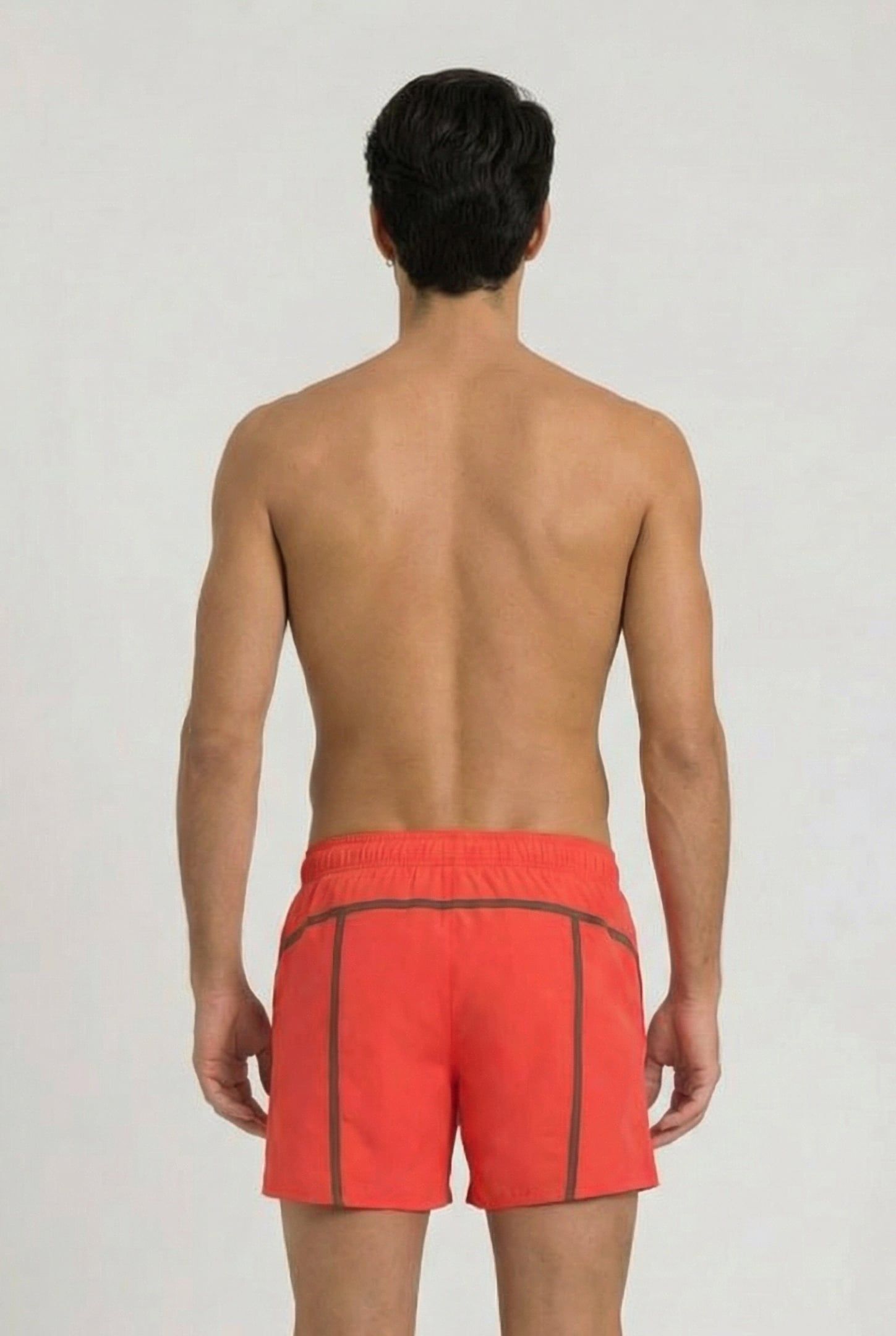 MEN'S ARENA PRO-FILE BEACH SHORT FLUO RED-DARK OLIVE 2