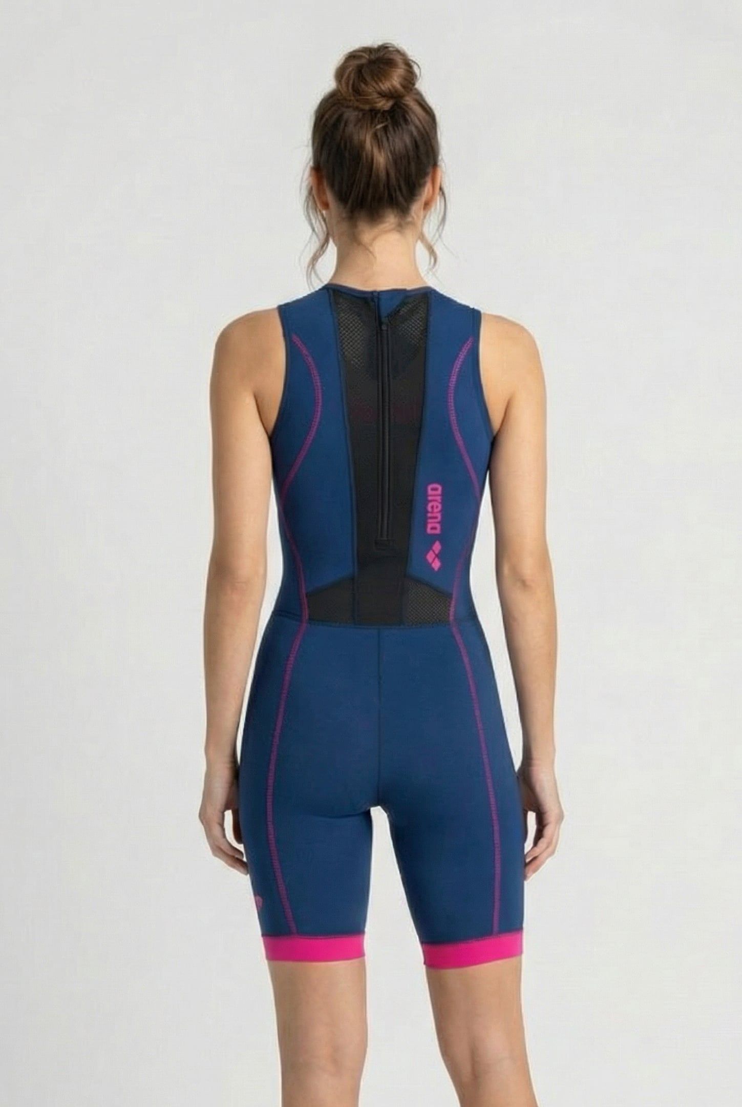 W TRISUIT ST 2.0 REAR ZIP ROYAL/PINK 2