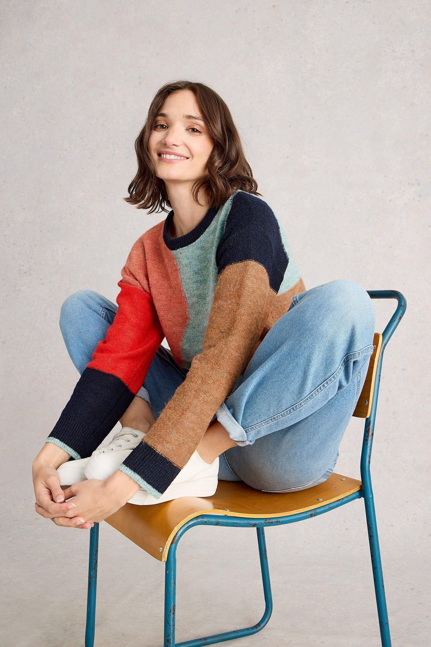 FREYA ABSTRACT JUMPER NAVY MULTI 5