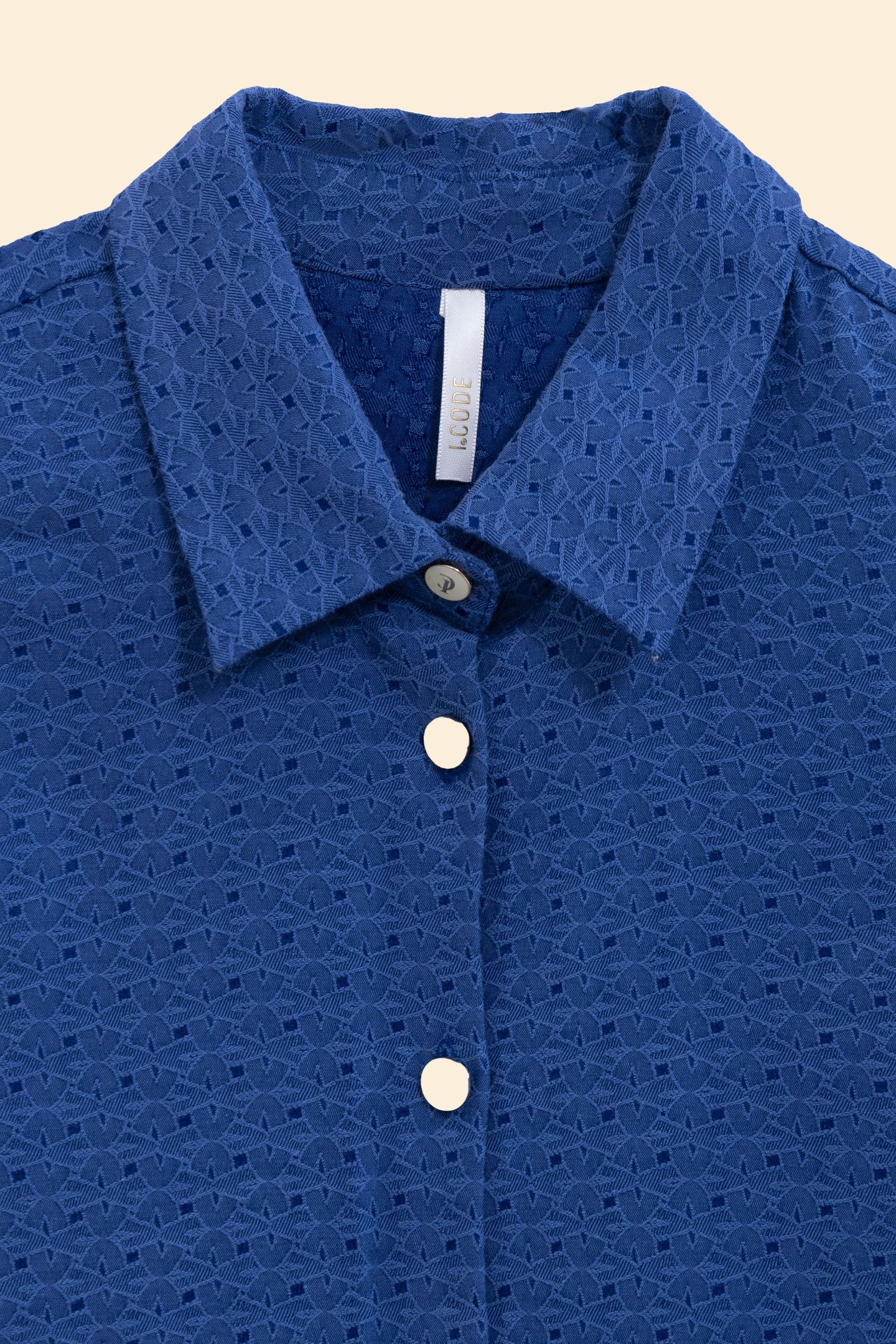 BLUE DECORATIVE JACQUARD SHIRT DRESS SAPPHIRE BLUE 5