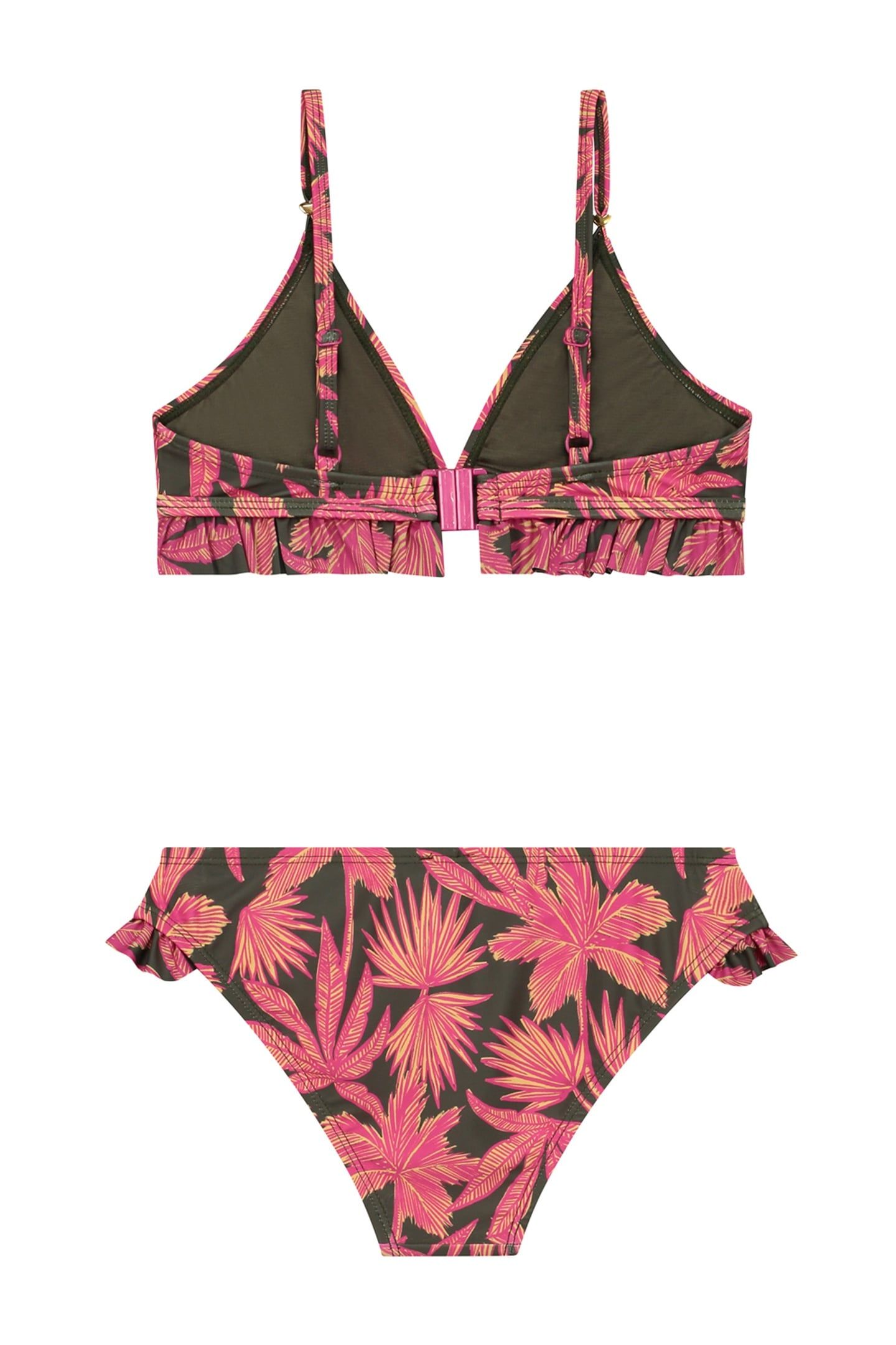 GIRLS ROSIE BIKINI SET PALM LEAVES FOREST GREEN LEAVES 2