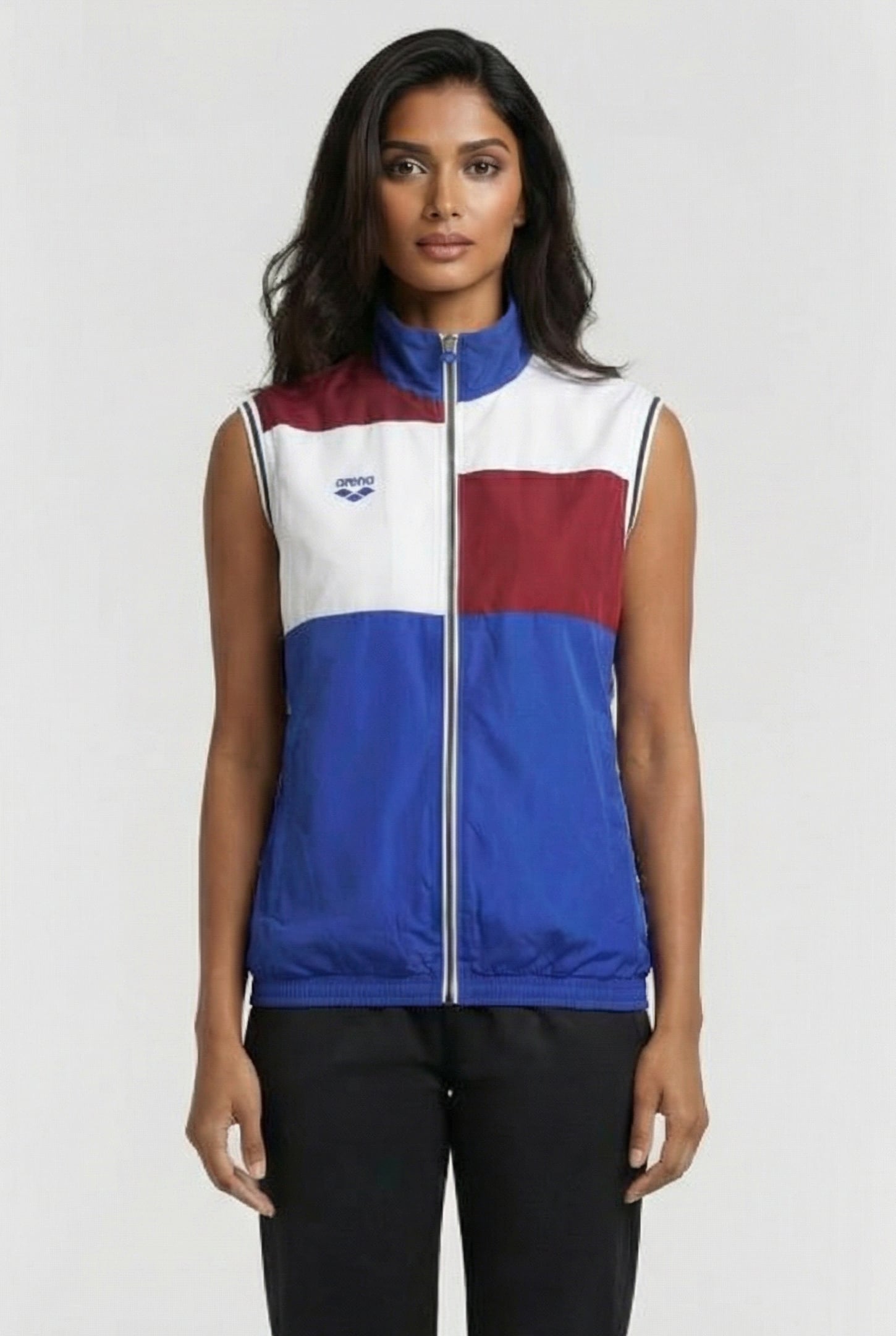 UNISEX ARENA ICONS JACKET CONVERTIBLE NEON BLUE BURGUNDY 2