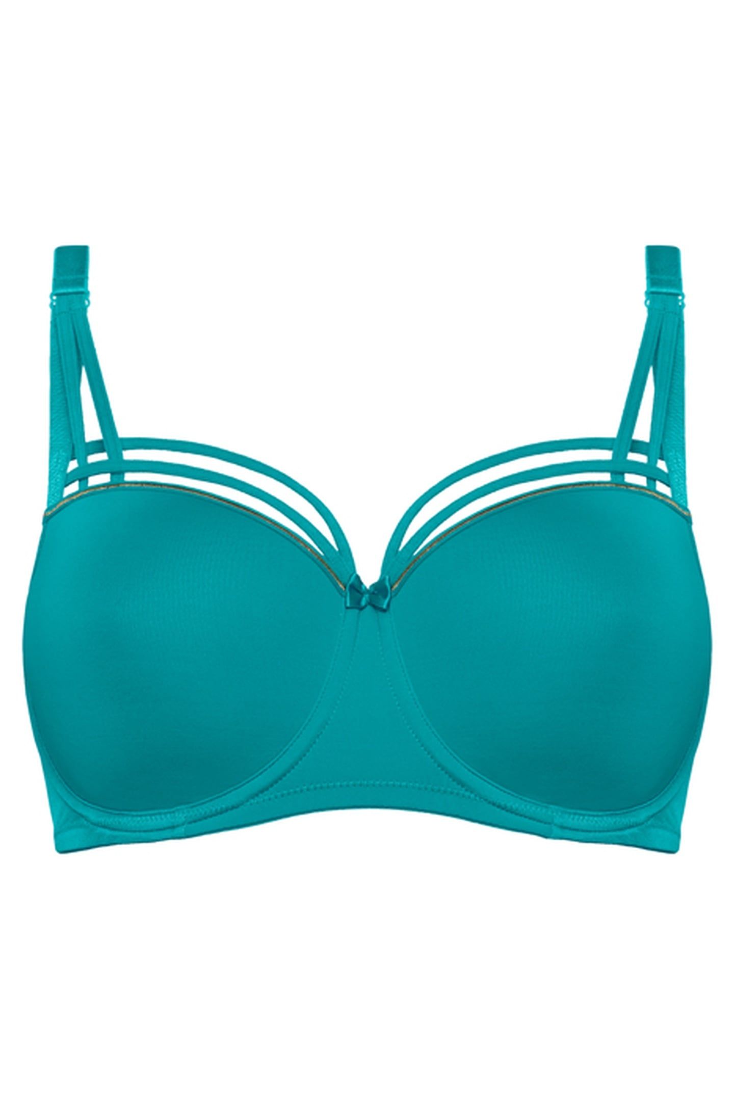 DAME DE PARIS LAKE BLUE AND GOLD BALCONY BRA 2
