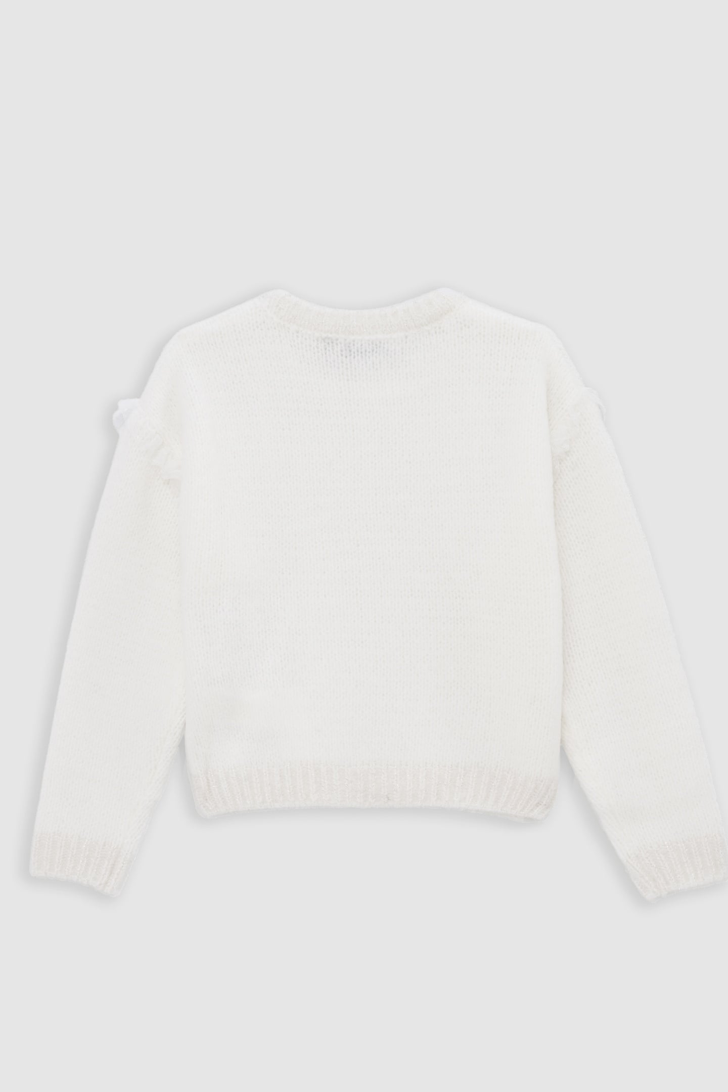 GIRL'S ECRU KNITTED SWEATER WITH EMBROIDERED MESSAGE 2