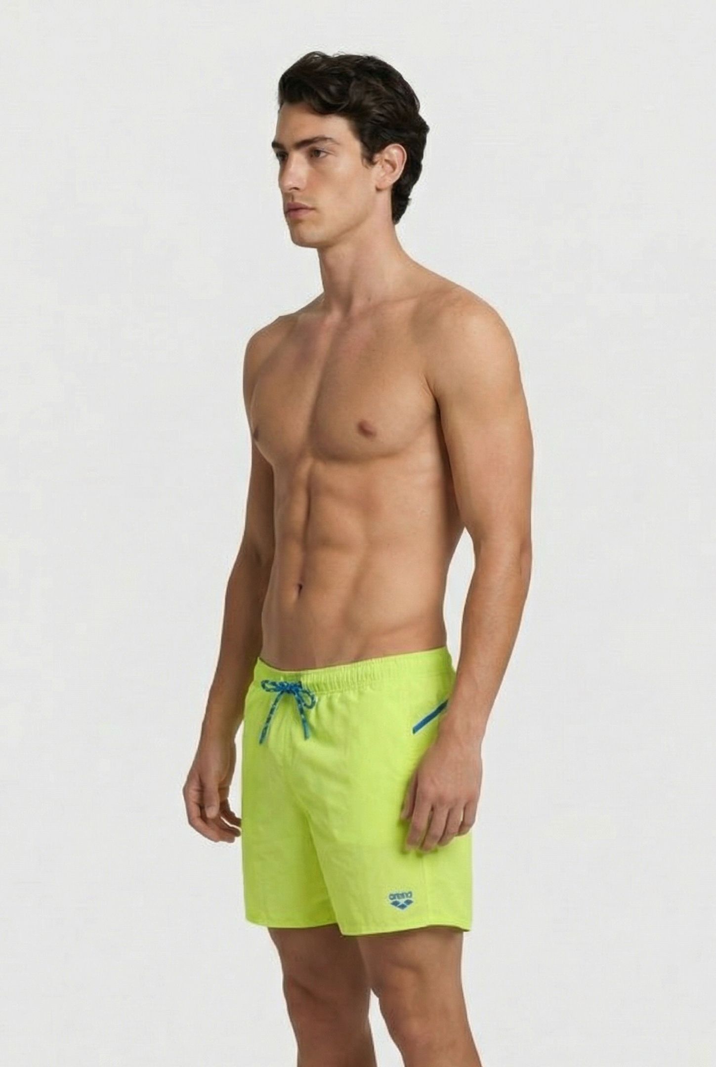 MEN'S ARENA PRO-FILE BEACH BOXER SOFT GREEN-NEON BLUE 3