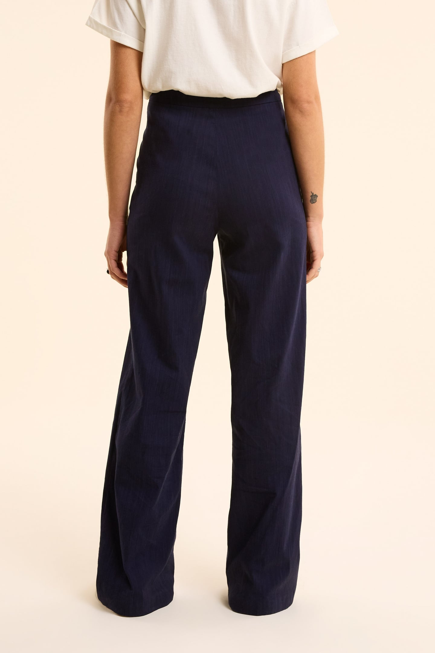 WIDE-LEG NAVY SUIT PANTS MARINE 4