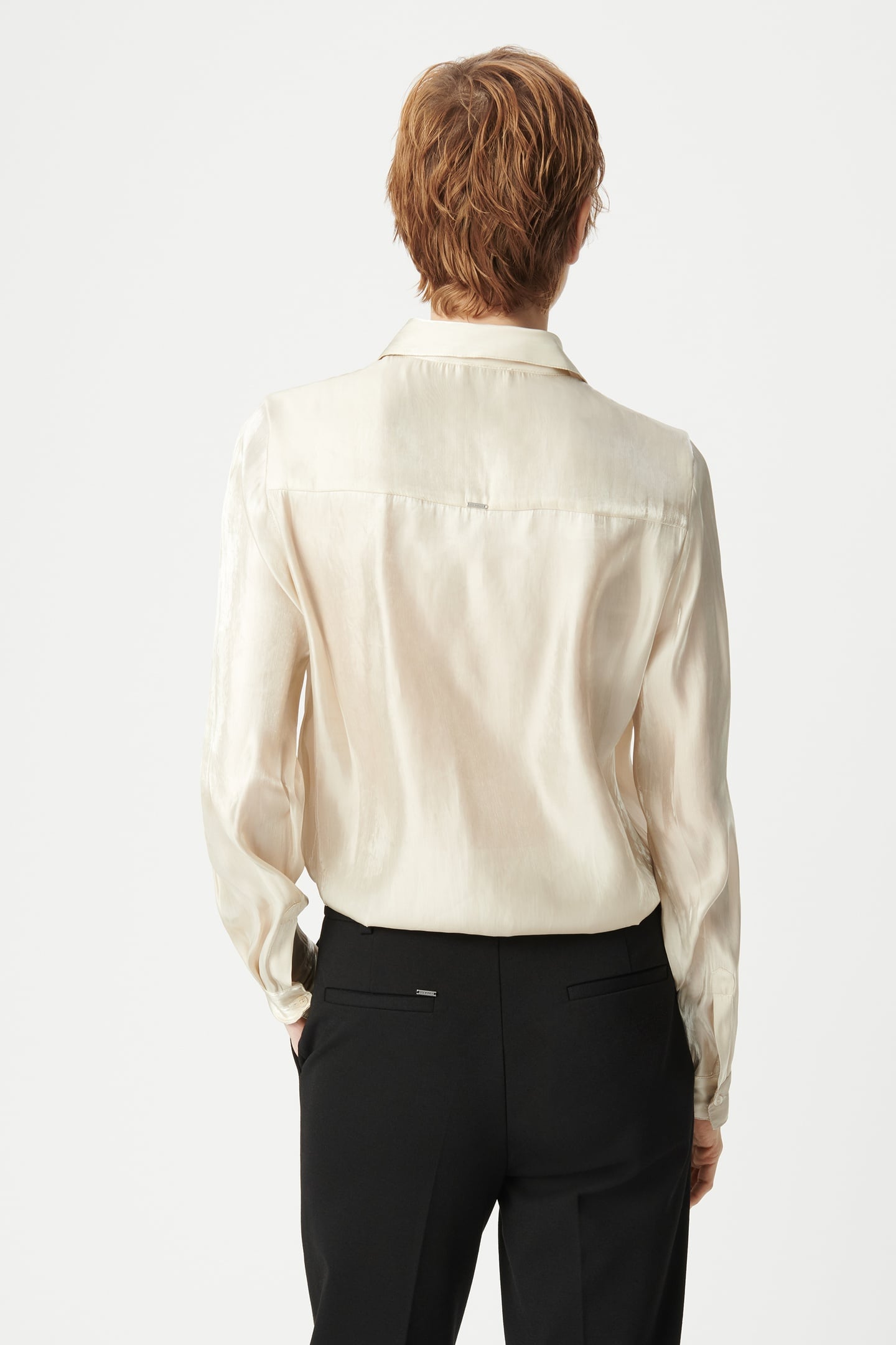 BEIGE GOLD LAMÉ TIE-DYE SHIRT 3