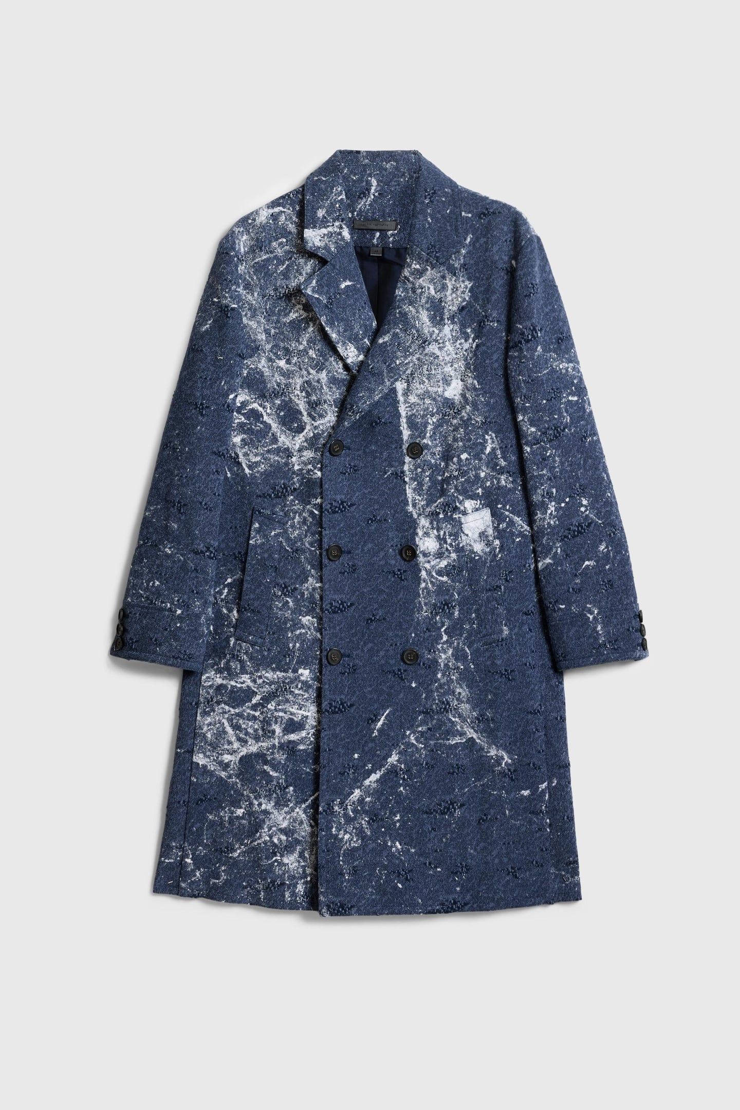 EASY FIT DB COAT WITH WELT HIP POCKETS A NAVY 2