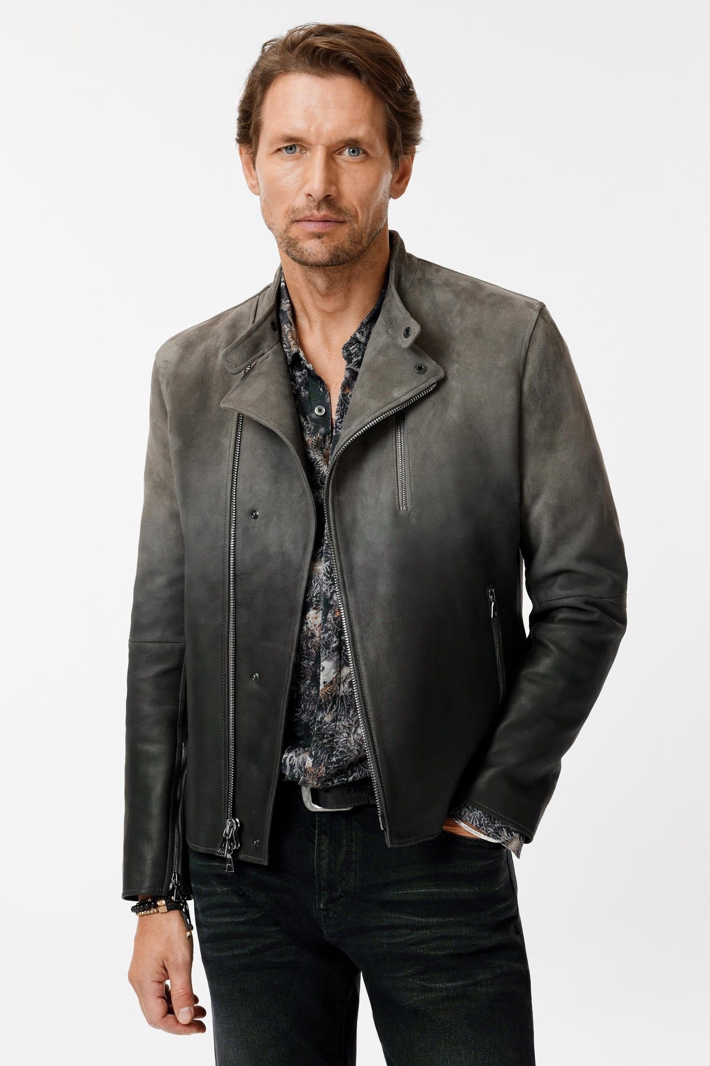 ASYMMETRICAL JACKET WITH MULTI ZIPPER PO ASH 1