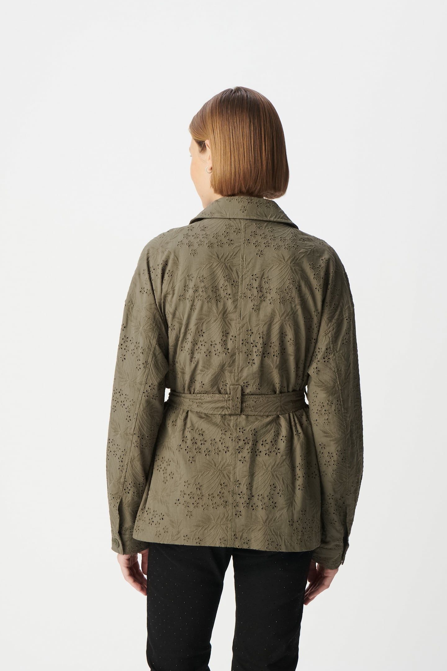 SAHARIENNE KHAKI ORGANIC COTTON EMBROIDERY ANGLAISE 3