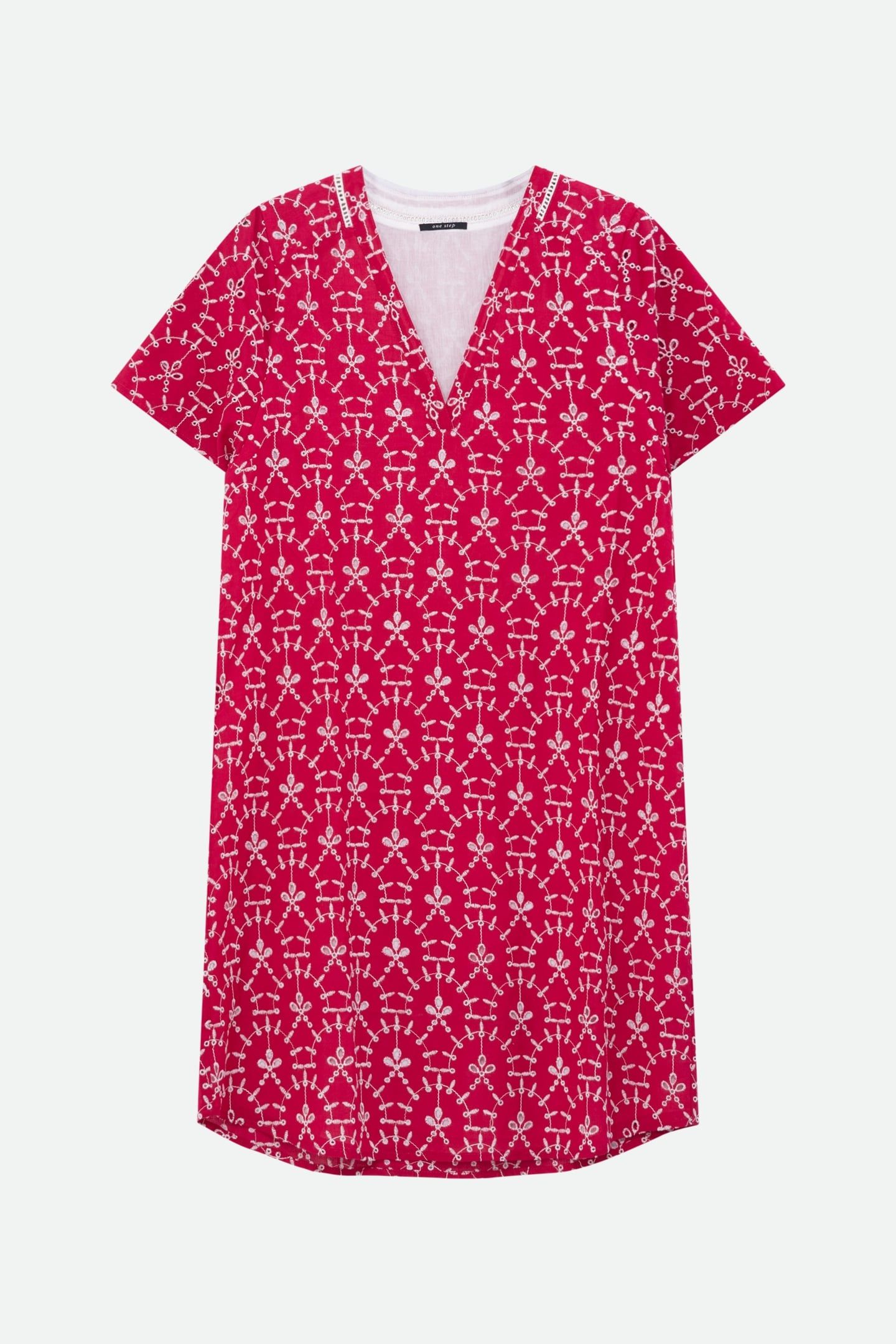 REKO - PINK DRESS WITH ALL-OVER EMBROIDERY 6