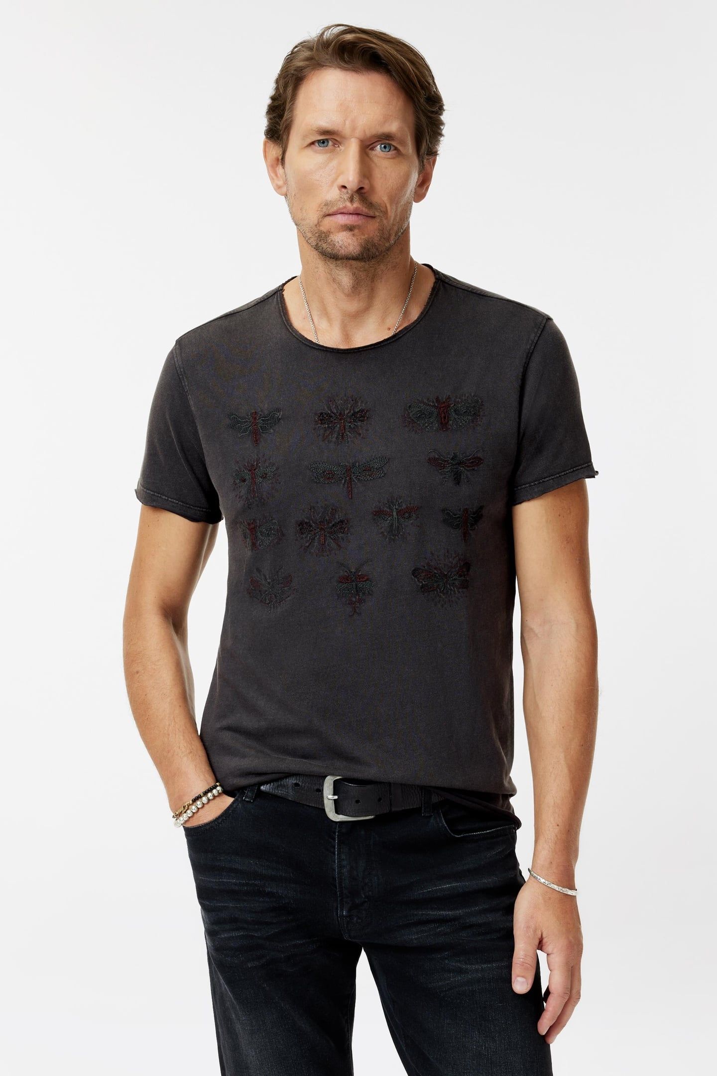 SS RAW EDGE TEE - INSECT EYES CHARCOAL 1