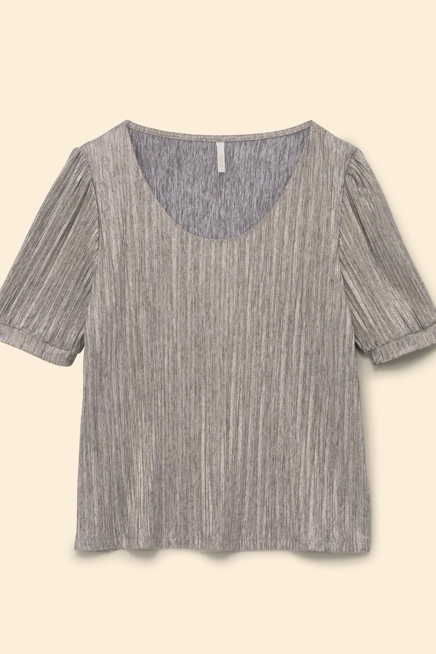 GREY PLEATED TOP WITH DECORATIVE GOLD STRIPES GOLD 5